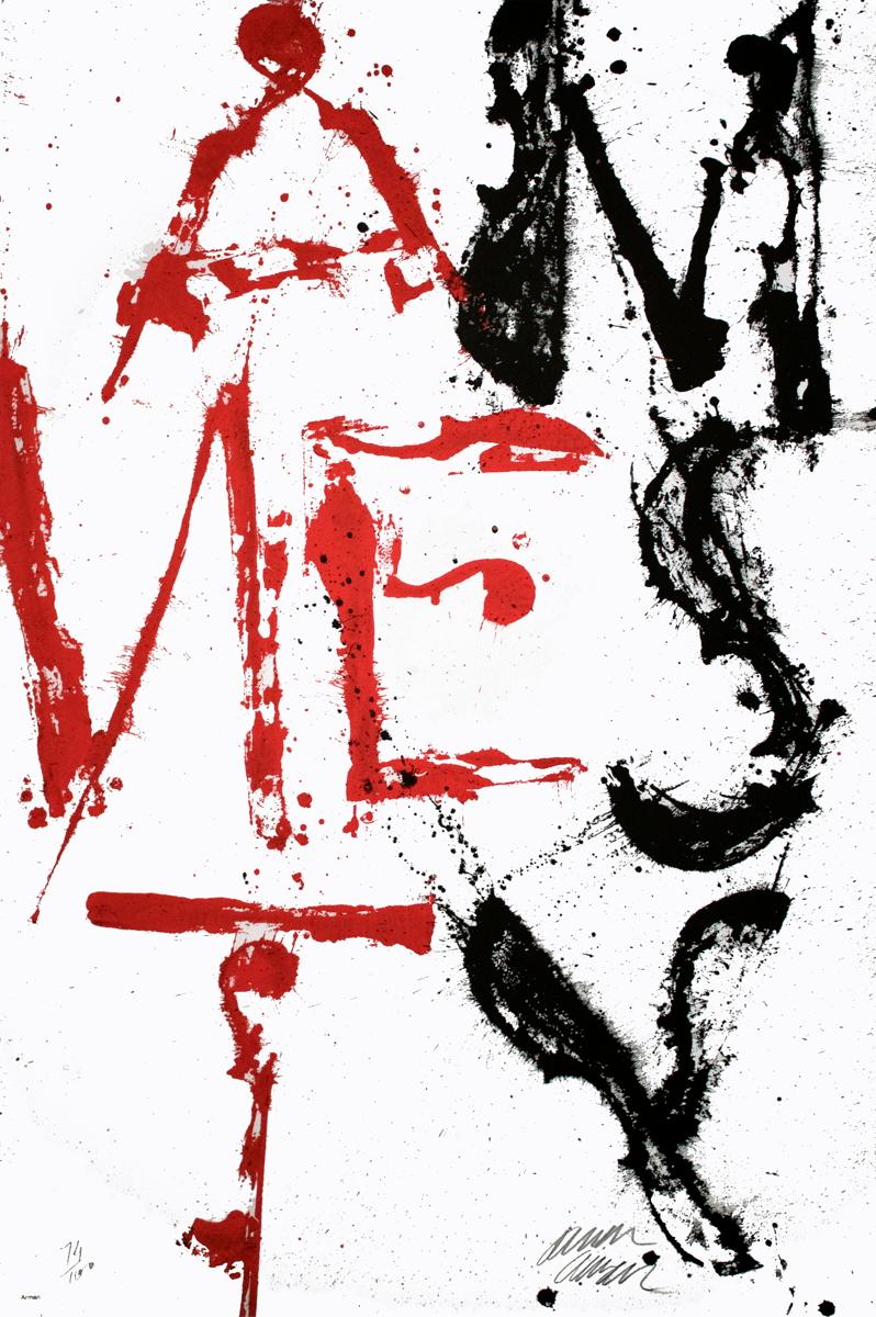 "Amnesty International" by Arman is a compelling artwork that reflects the artist’s unique approach to composition and his deep commitment to social and political themes. This limited edition print, signed and numbered in pencil by the artist, is
