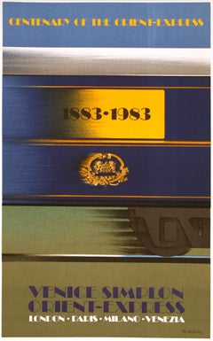 Affiche originale d'époque pour le Venice Simplon Orient Express 1982 - Centenaire
