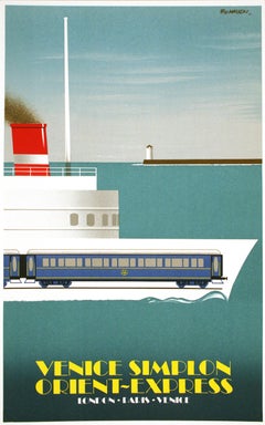 Affiche originale d'époque pour le Venice Simplon Orient Express 1982 - The Crossin