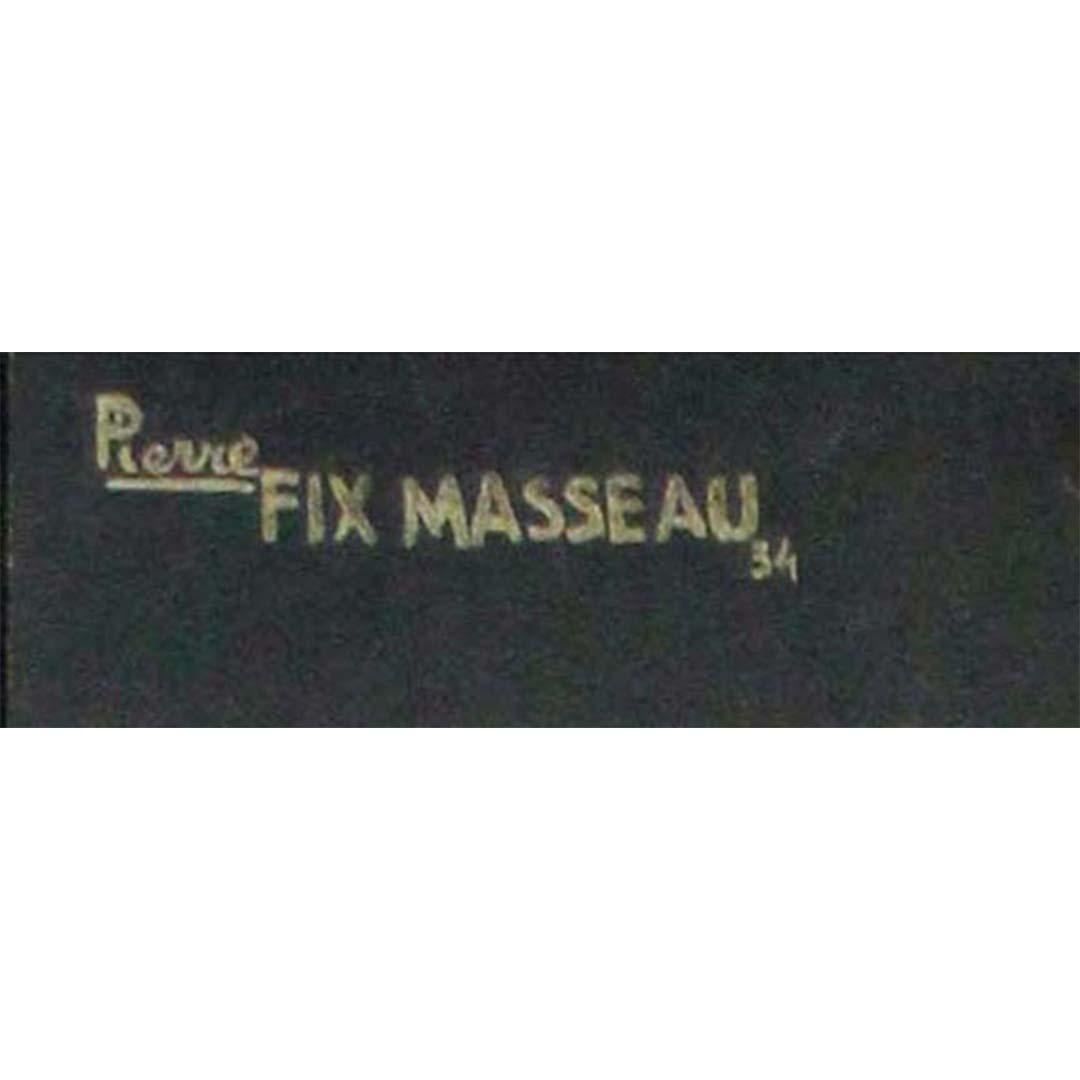 1934 original poster by Pierre Fix-Masseau 2 Huiles Renault d'Hiver For Sale 2