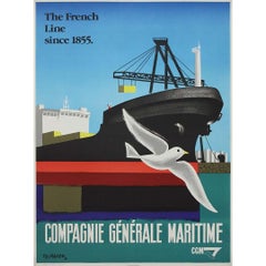 1993 Pierre Fix-Masseau, Compagnie Générale Maritime (CGM), poster