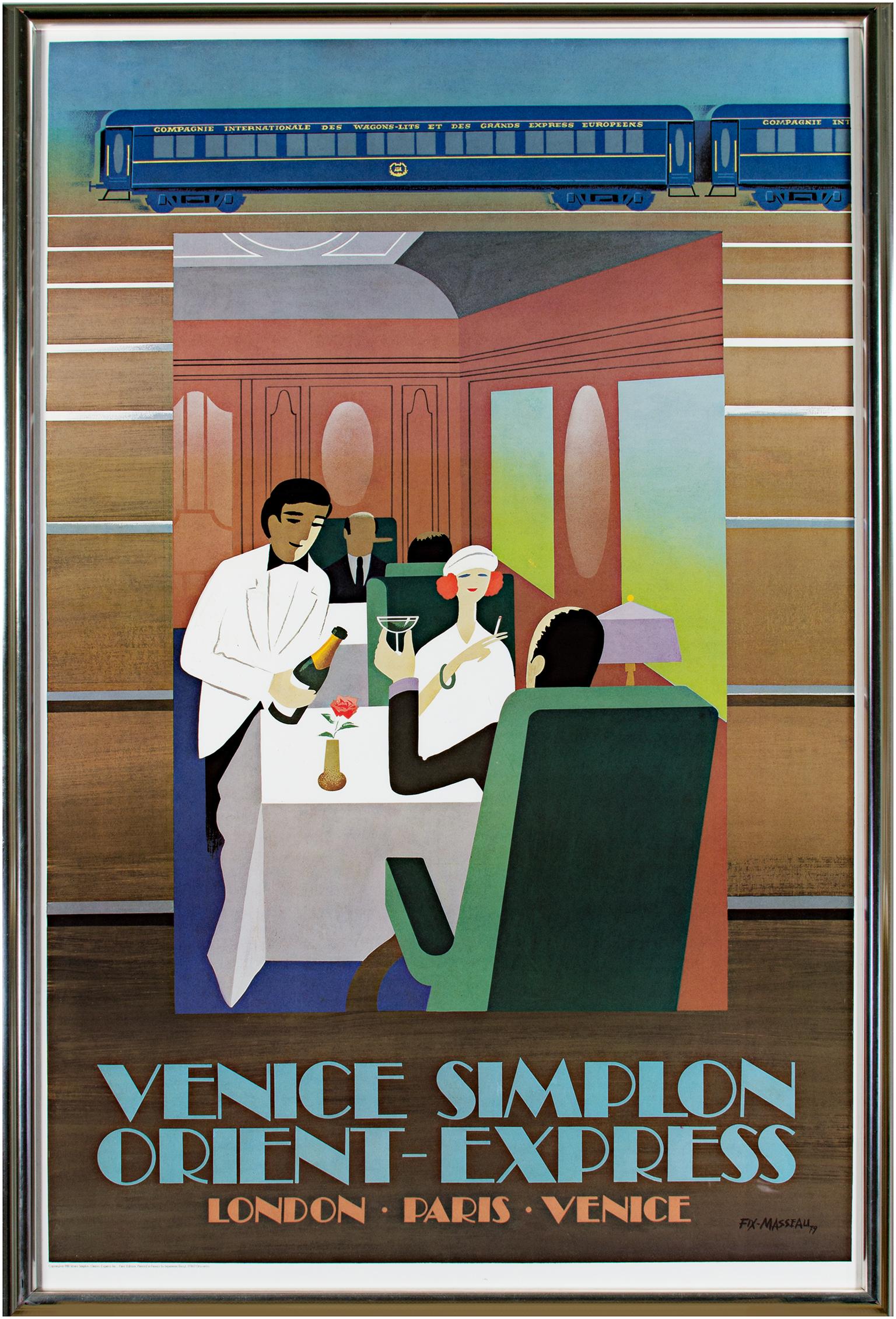 „Orient-Express“, farbiges Lithographienplakat, signiert von Pierre Fix-Masseau im Angebot 4