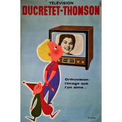 Poster originale degli anni '60 di Fix-Masseau - Ducretet Thomson