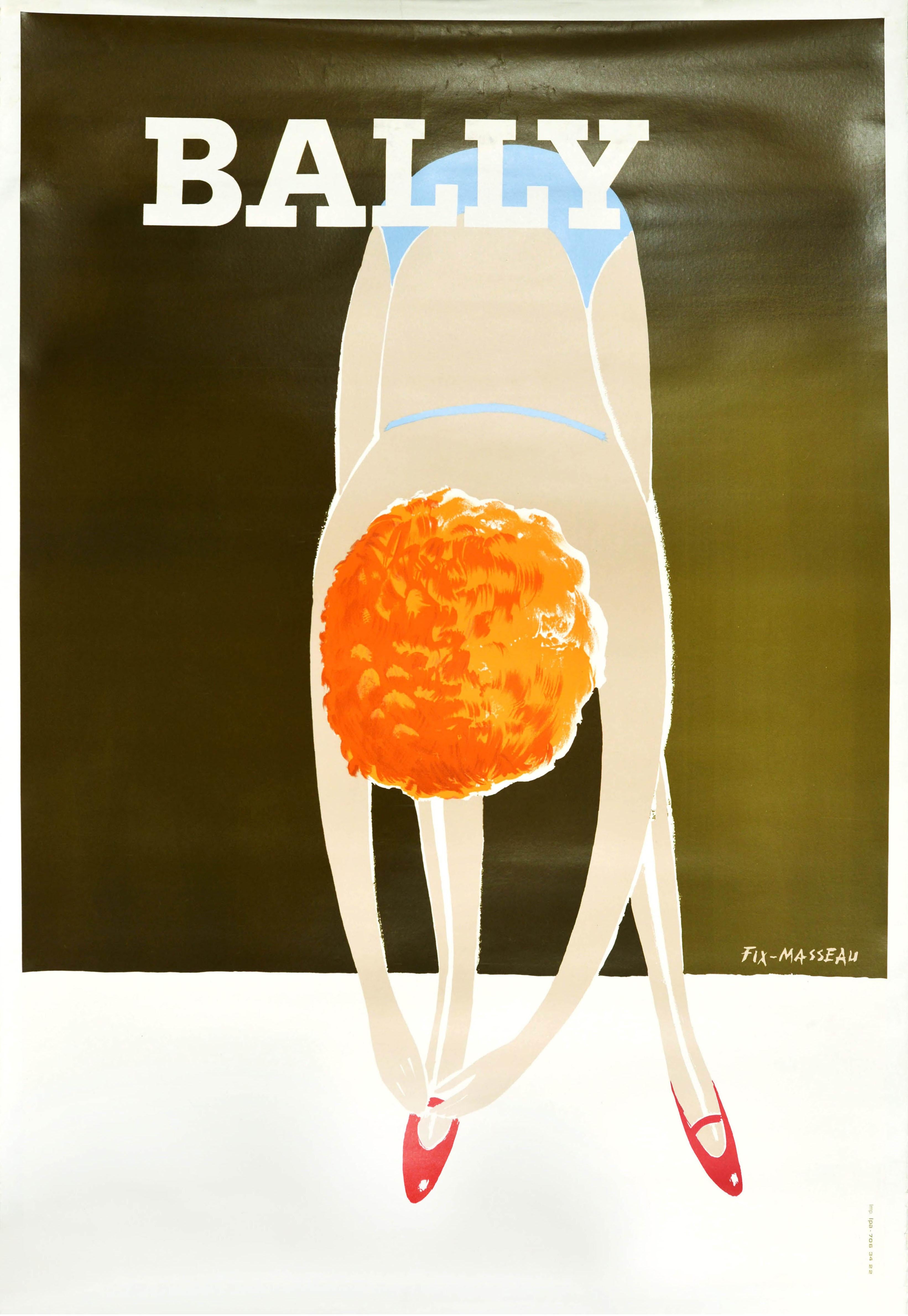 Pierre Fix-Masseau Print – Original Vintage-Werbeplakat Bally Schuhe Mode Fix Masseau Design Kunst, Vintage