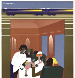 Originale "Venice Simplon Orient Express  Poster vintage di piccolo formato "Dining Car
