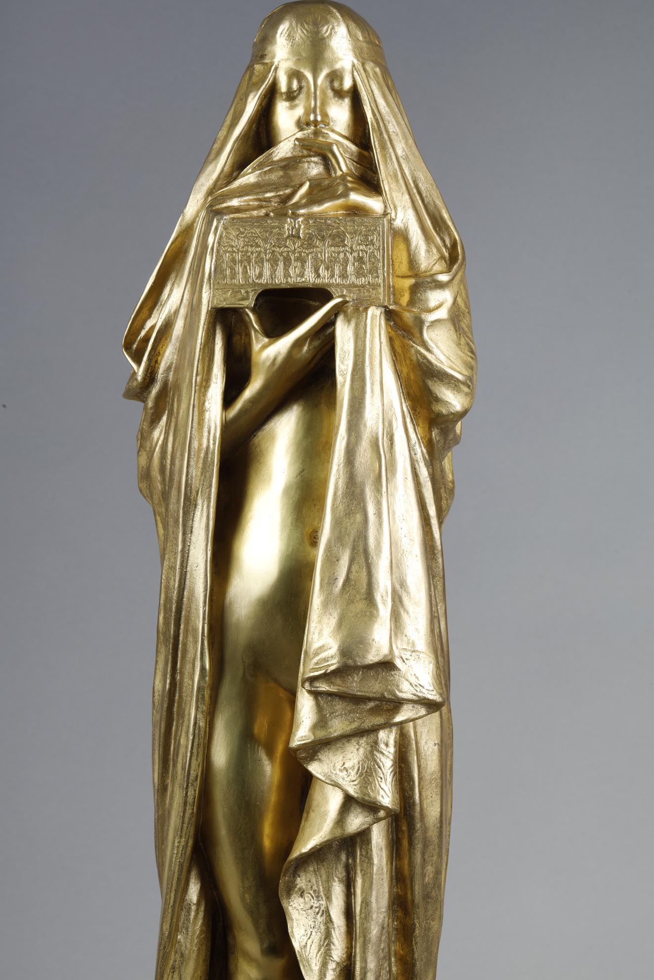 The Secret - Sculpture by Pierre-Félix Fix-Masseau