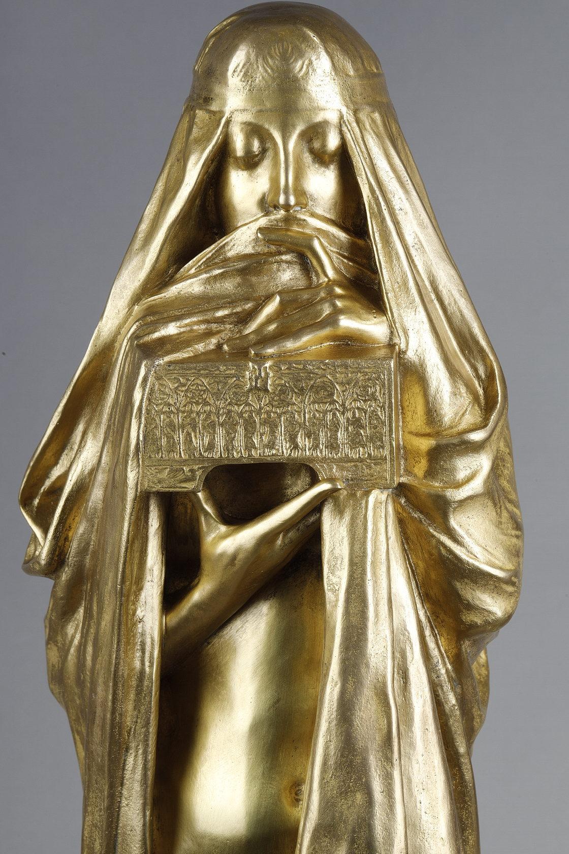 The Secret - Art Nouveau Sculpture by Pierre-Félix Fix-Masseau