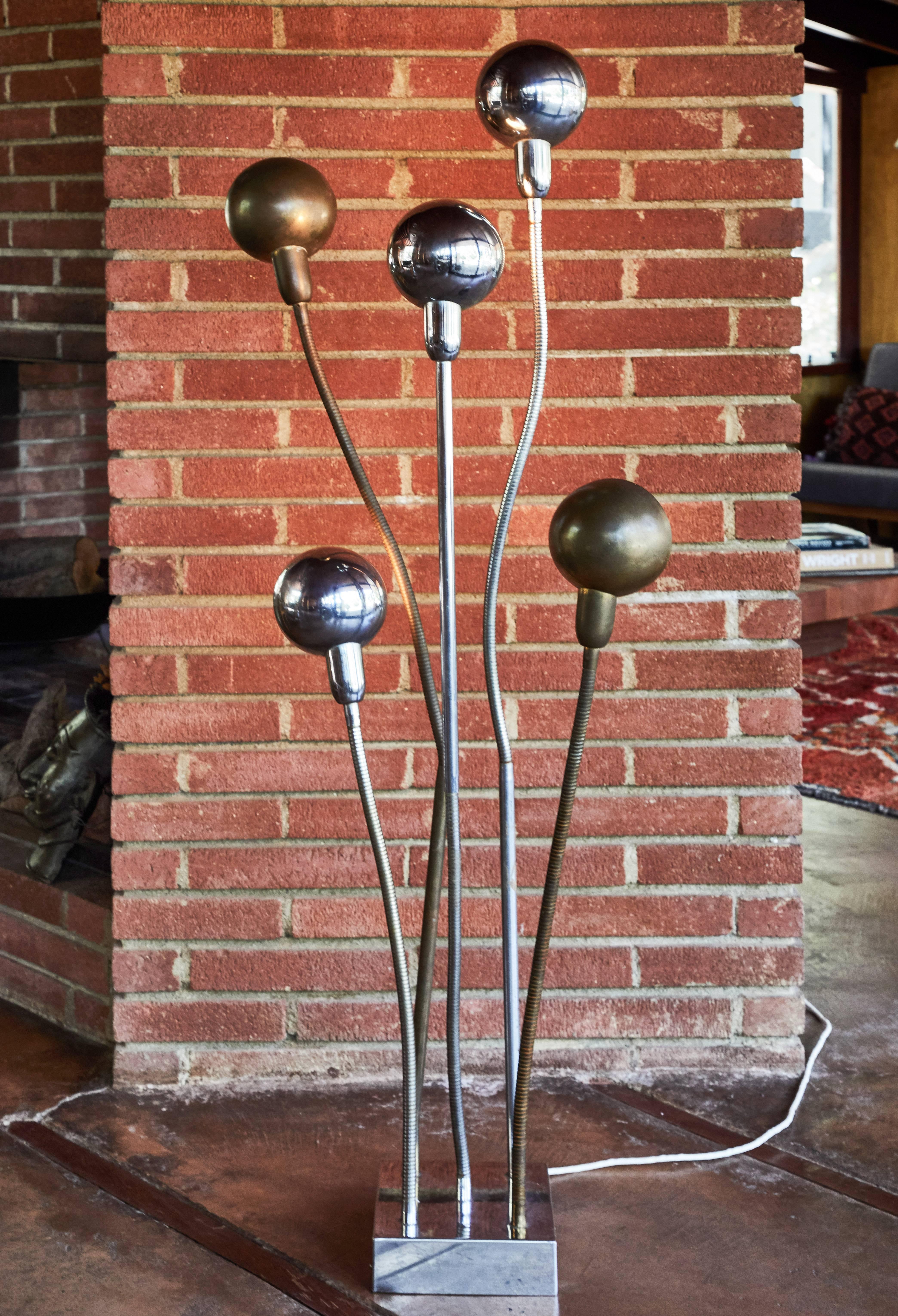 Mid-Century Modern Pierre Folie 'Hydra' Floor Lamp for Jacques Charpentier