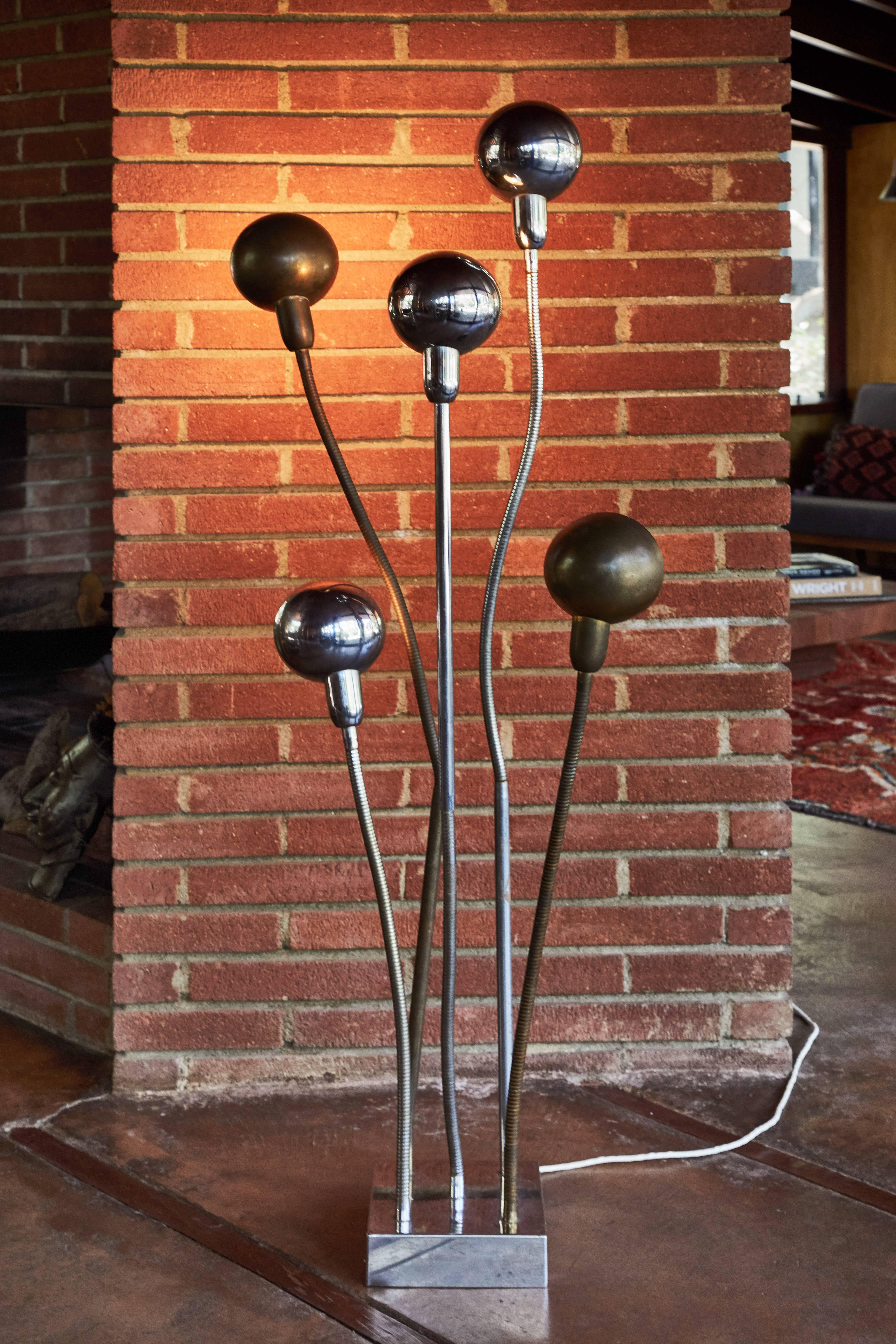 French Pierre Folie 'Hydra' Floor Lamp for Jacques Charpentier