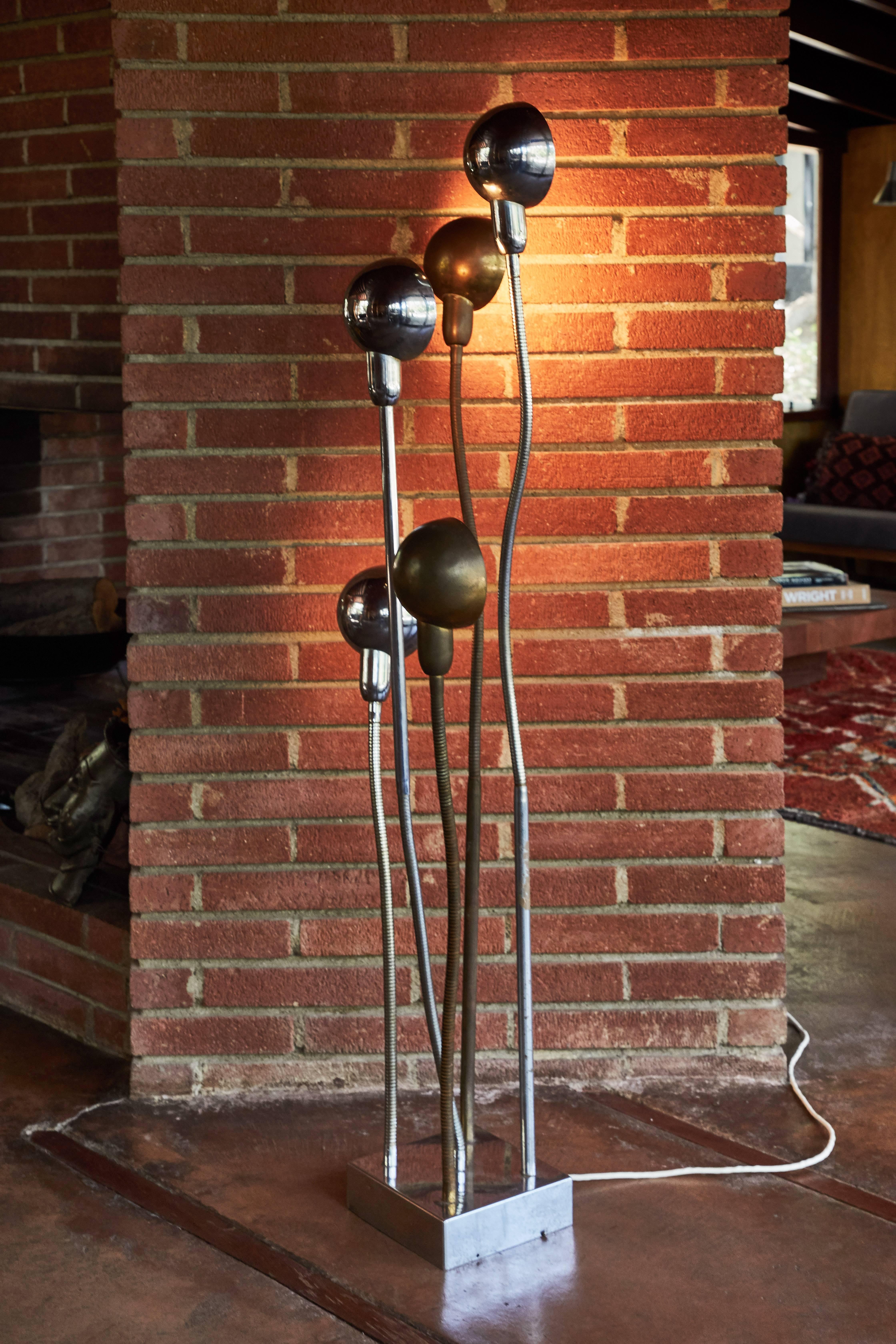 Pierre Folie 'Hydra' Floor Lamp for Jacques Charpentier In Good Condition In Glendale, CA