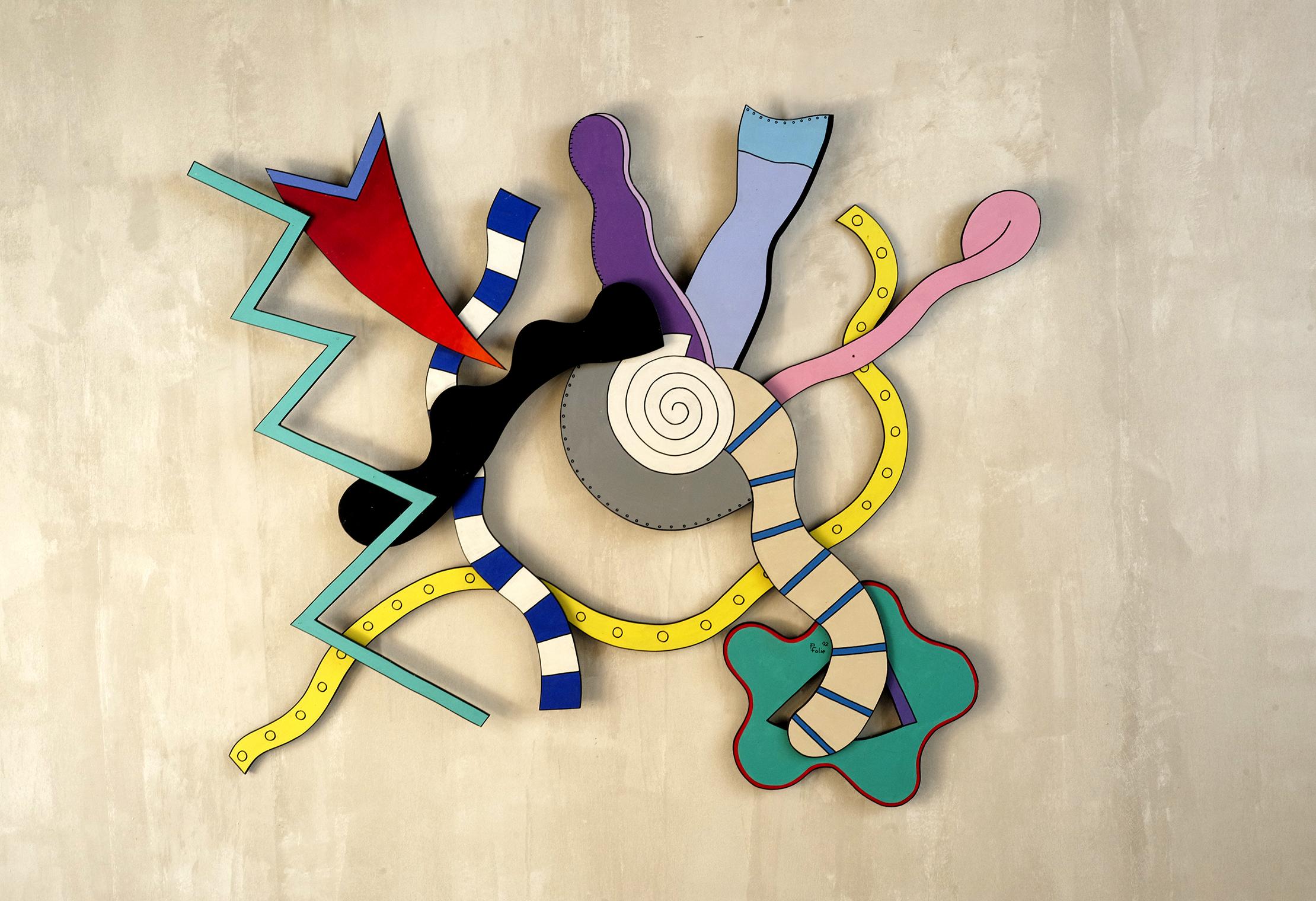 French Pierre Folie, Wall sculpture 