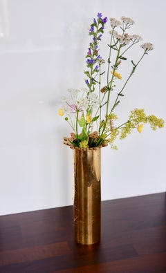 Pierre Forssell early & important vase in solid brass for Skultuna. Forsell.