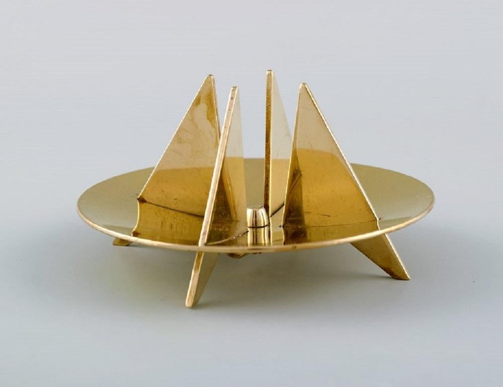 Scandinavian Modern Pierre Forsell for Skultuna, a Pair of Sculptural Candlesticks For Sale