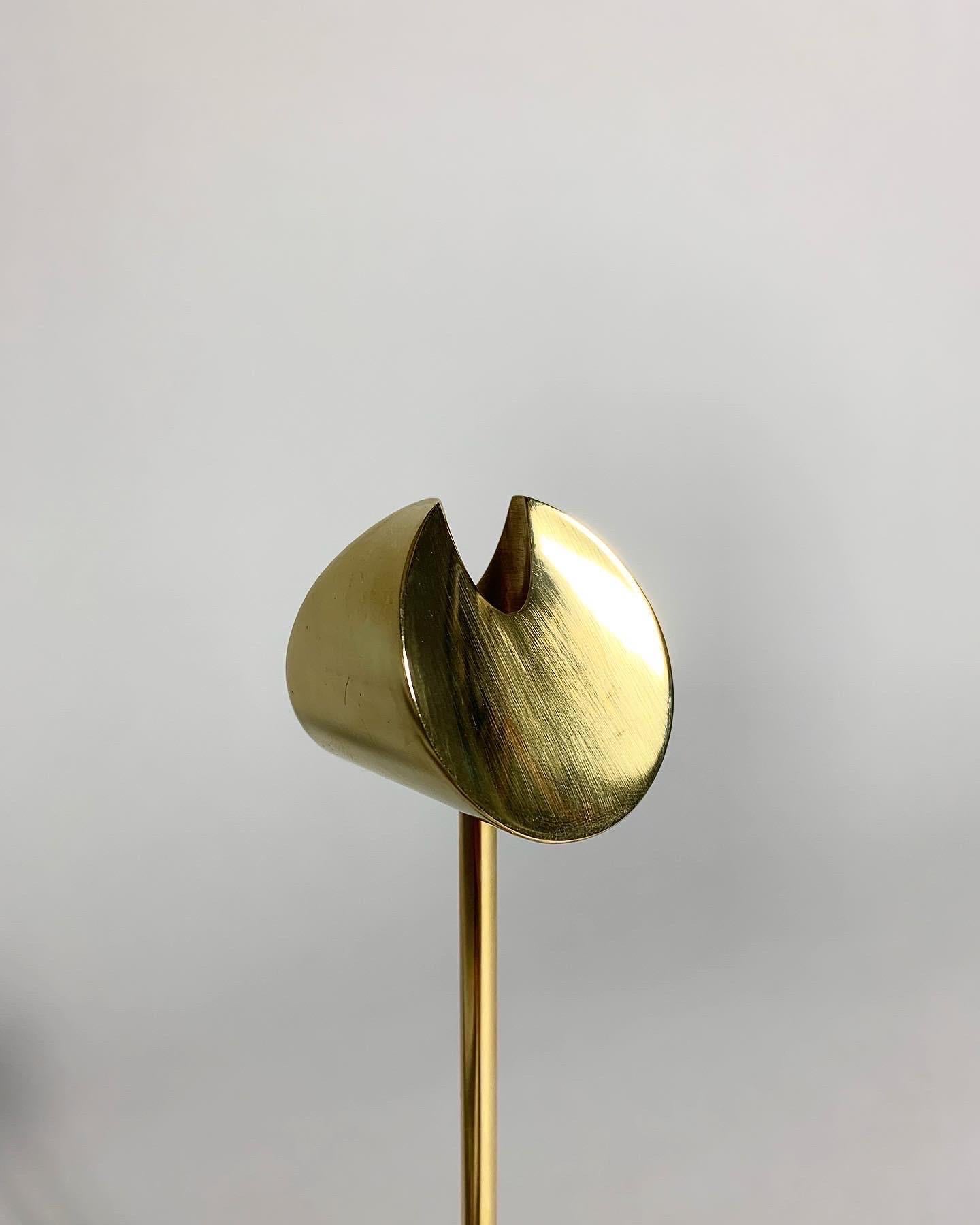 Pierre Forsell Aniara Candle Stick Holder Brass Skultuna, Sweden, 1960s In Good Condition In Basel, BS