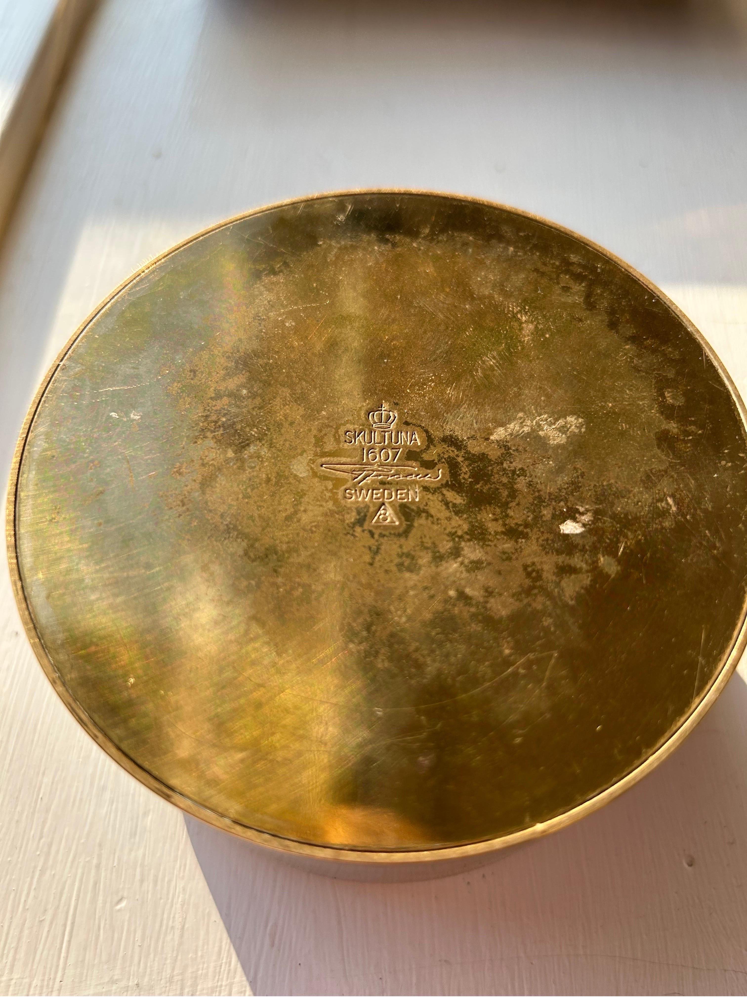 Pierre Forsell Brass Lidded Jar Manufactured by Skultuna 1