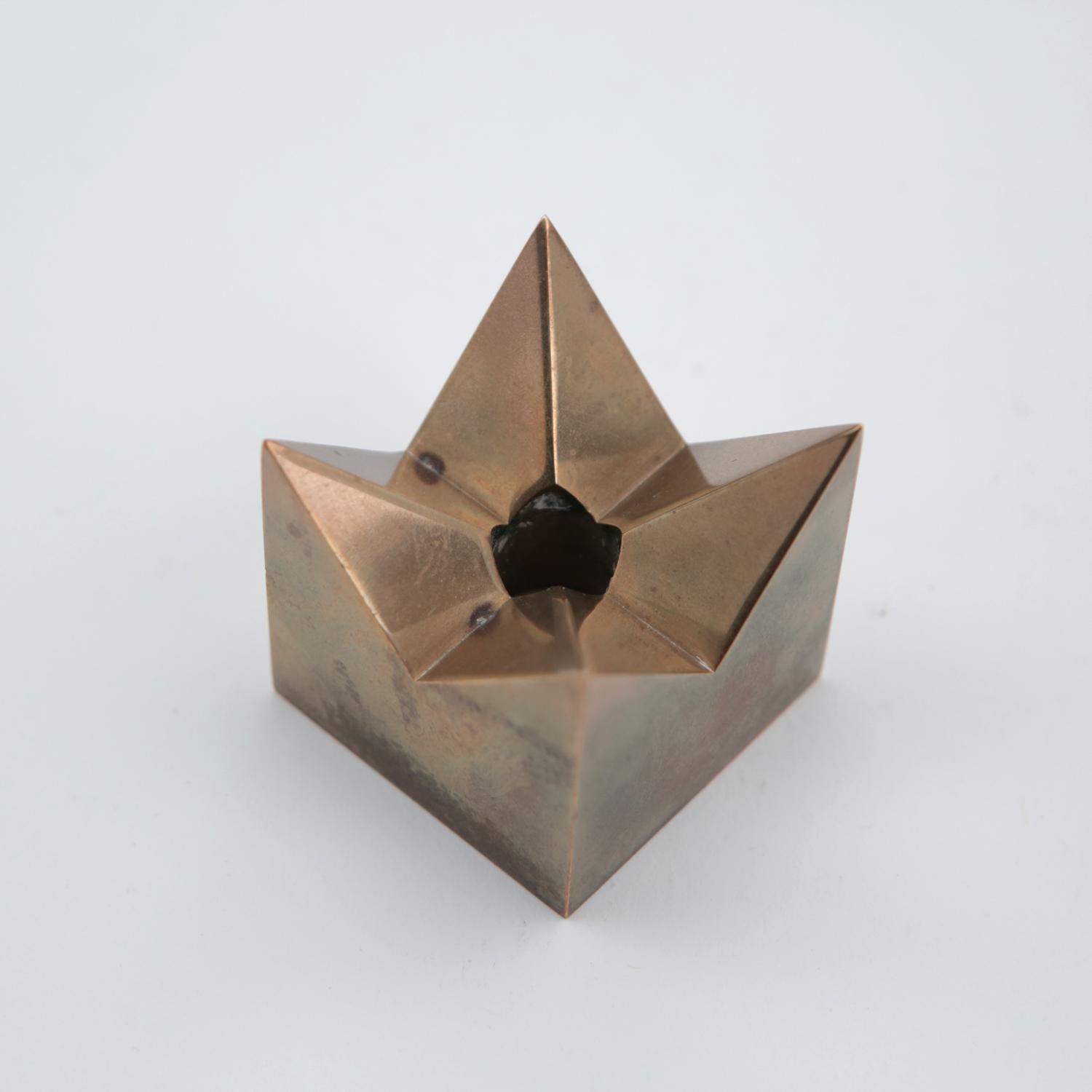 20th Century Pierre Forsell Brass Star Candlestick for Skultuna 1607, Sweden, 1960s