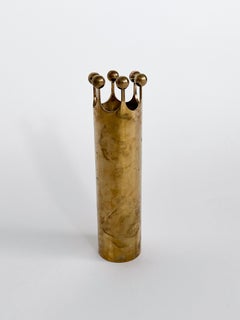 Vaso a corona Pierre Forsell Skultuna Svezia Ottone anni '70