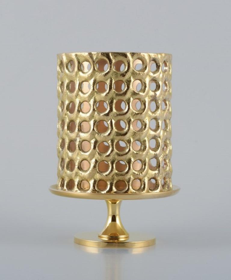 Scandinavian Modern Pierre Forsell for Skultuna, Sweden. Tea light lantern in polished brass. 21th C For Sale