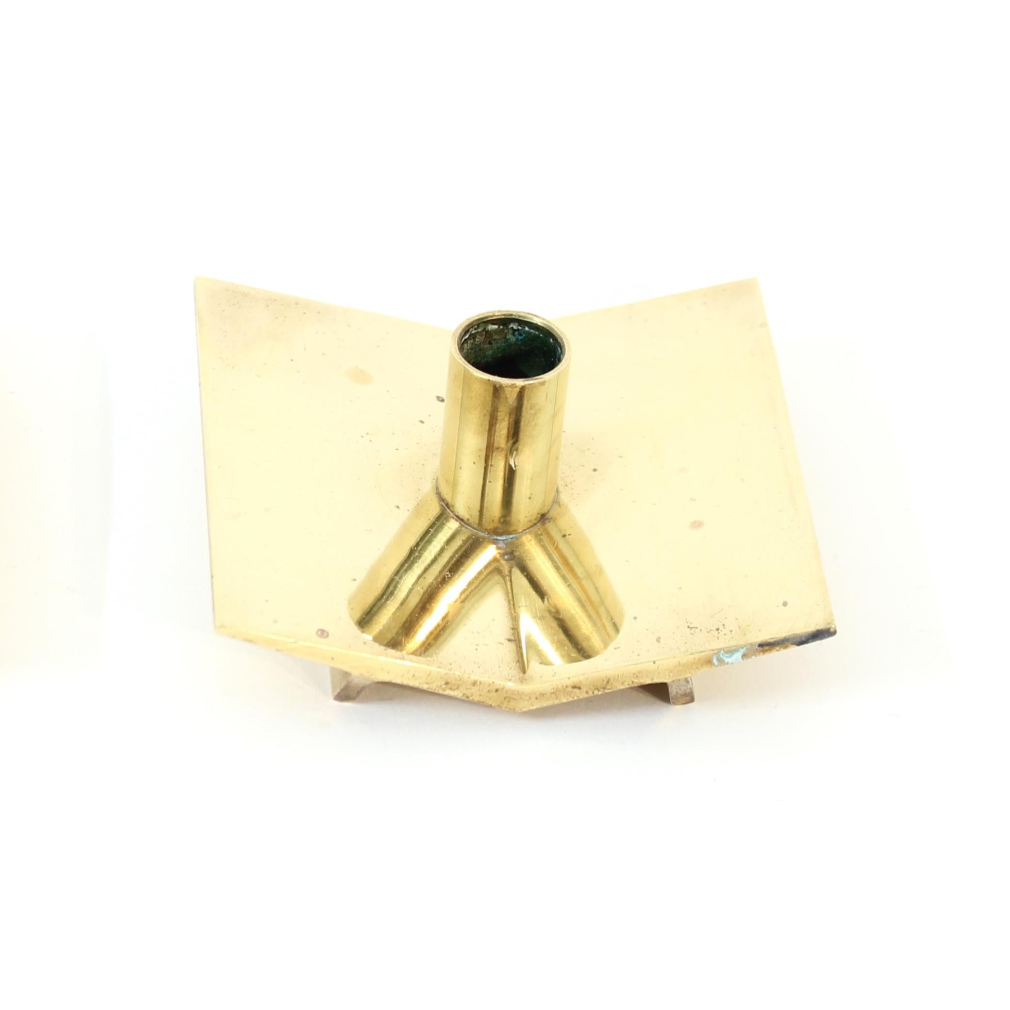 Pierre Forsell, pair of candle holders for Ystad Metall, model Nr 70, 1960s For Sale 1