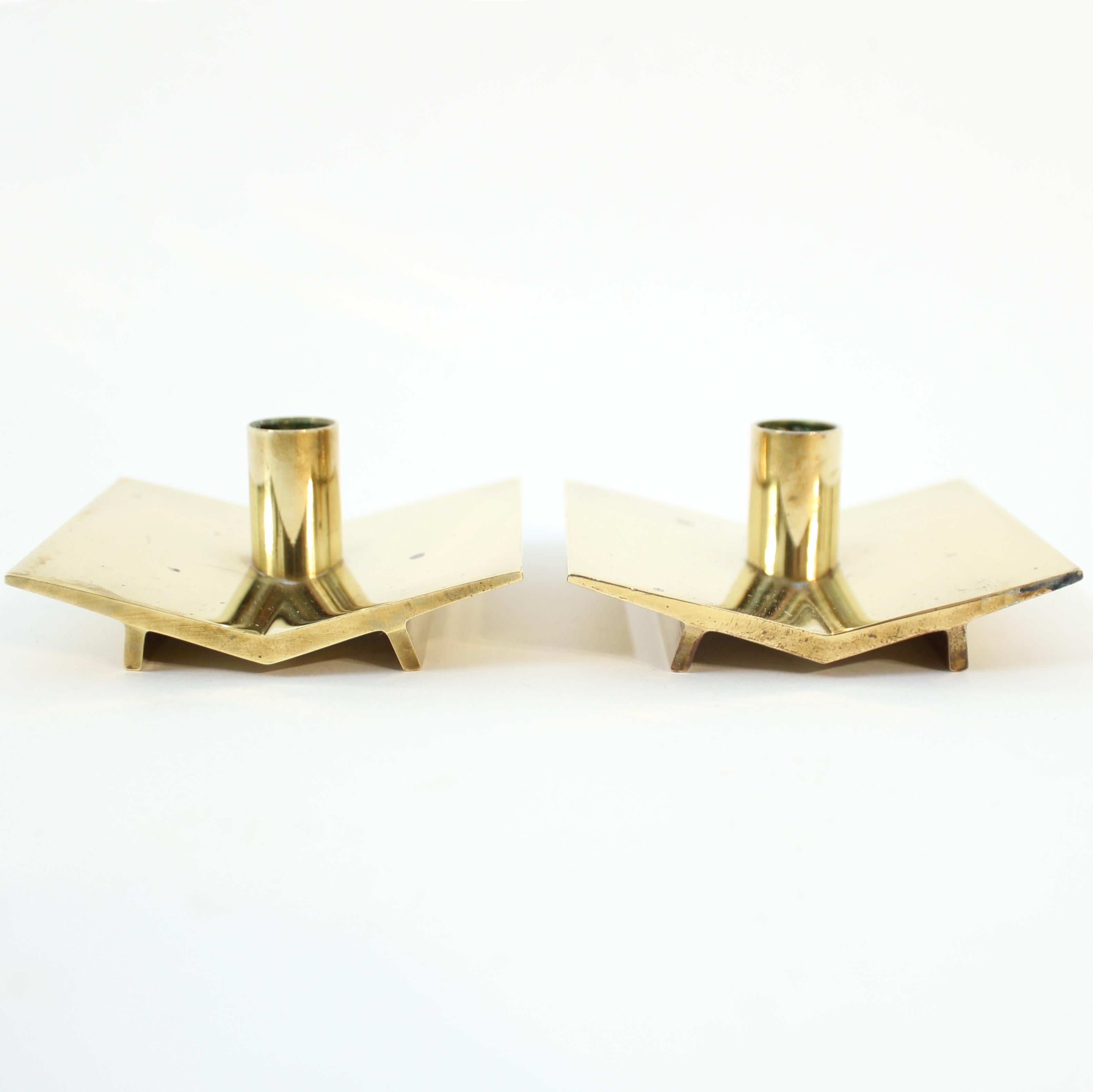 Pierre Forsell, pair of candle holders for Ystad Metall, model Nr 70, 1960s