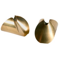 Pierre Forsell, Pair of Rocking Tulip Brass Candlestick from Skultuna, 1950's