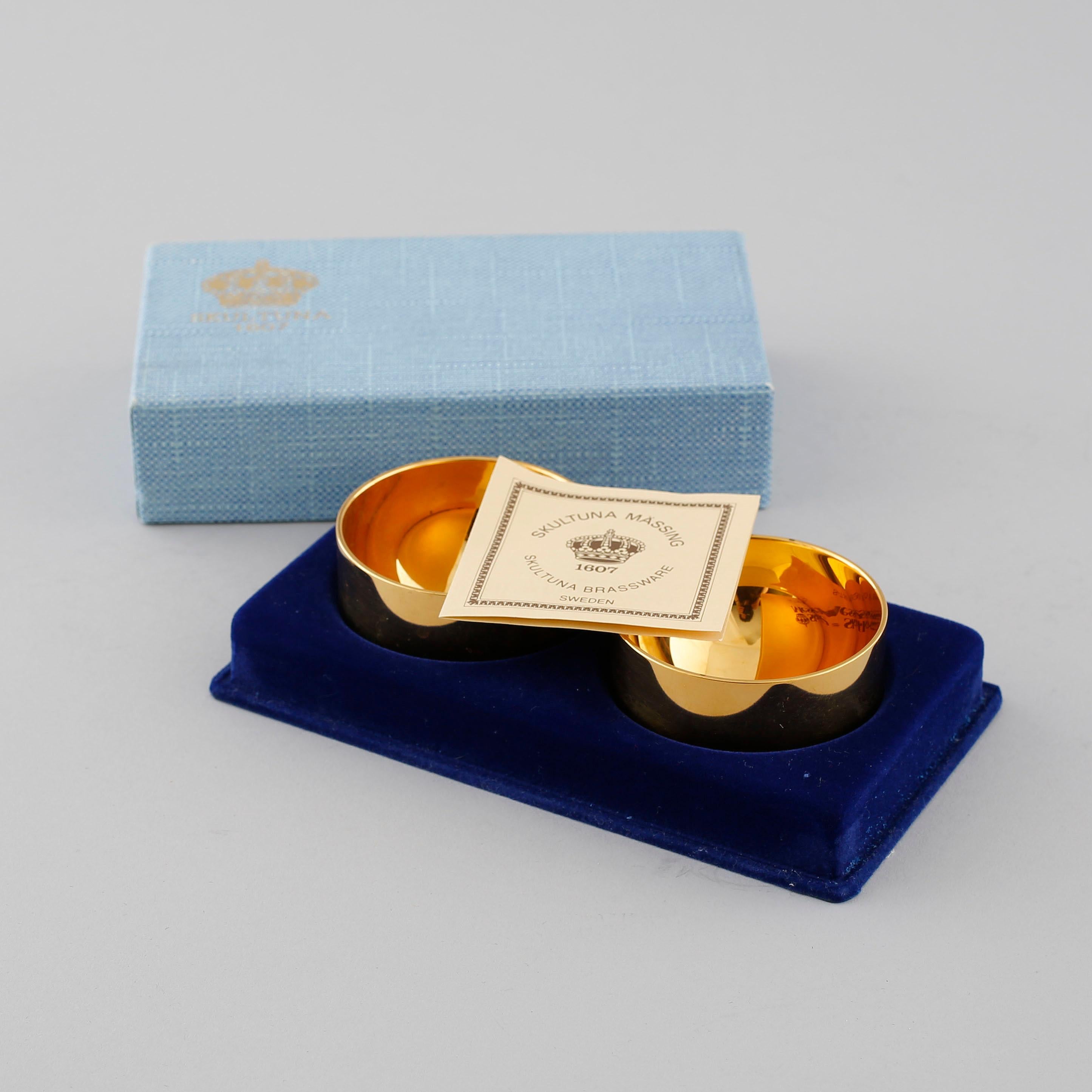 Pierre Forsell Shot Glasse Plated in 24k Gold for Skultuna Sweden 1960 Signed In Good Condition For Sale In Paris, FR