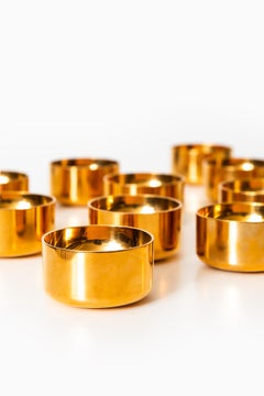 Pierre Forsell Shot Glasses in Brass by Skultuna in Sweden
