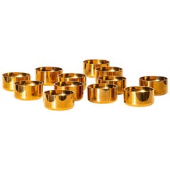 Pierre Forsell Shot Glasses in Brass by Skultuna in Sweden