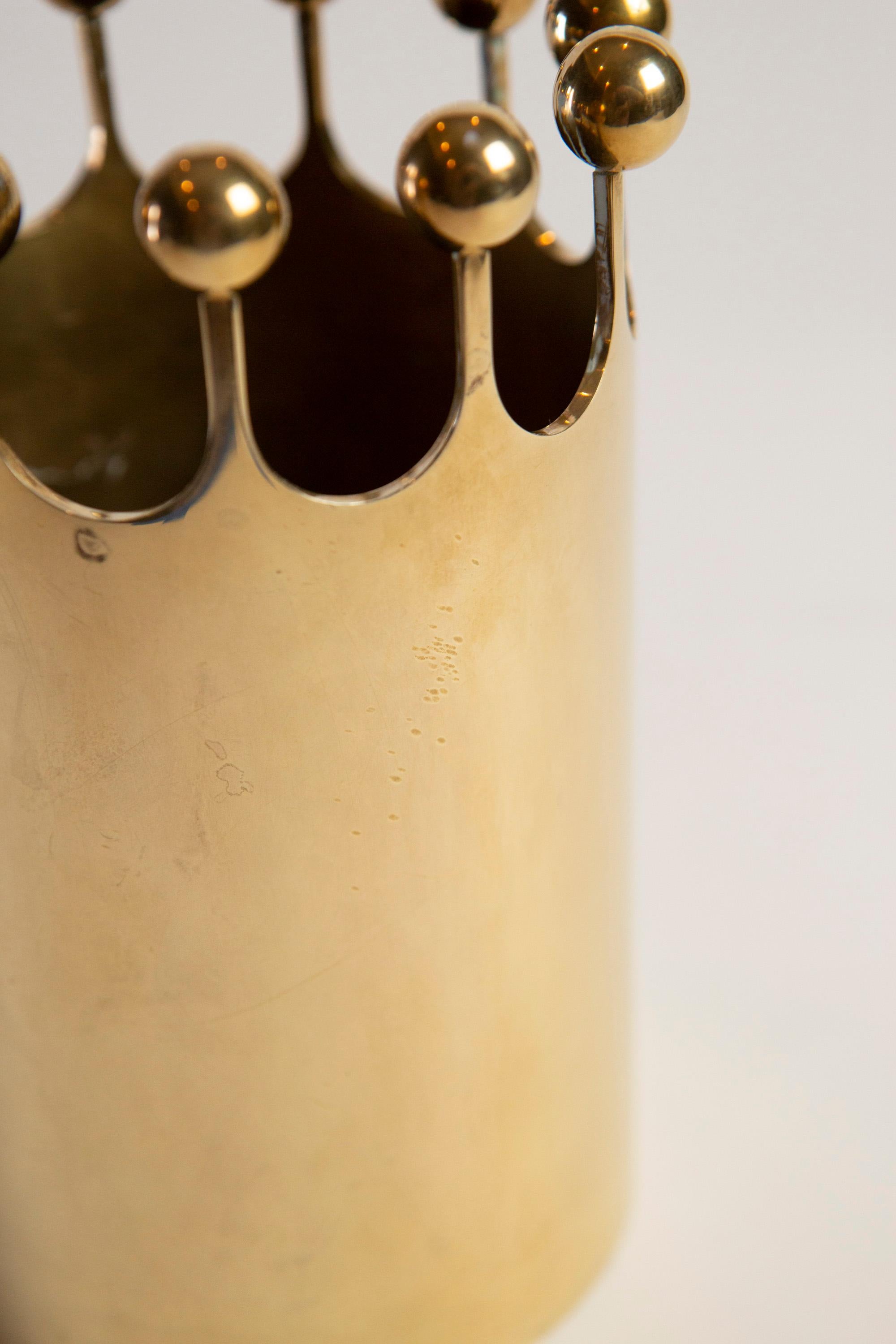 Pierre Forsell Solid Brass Vase, 