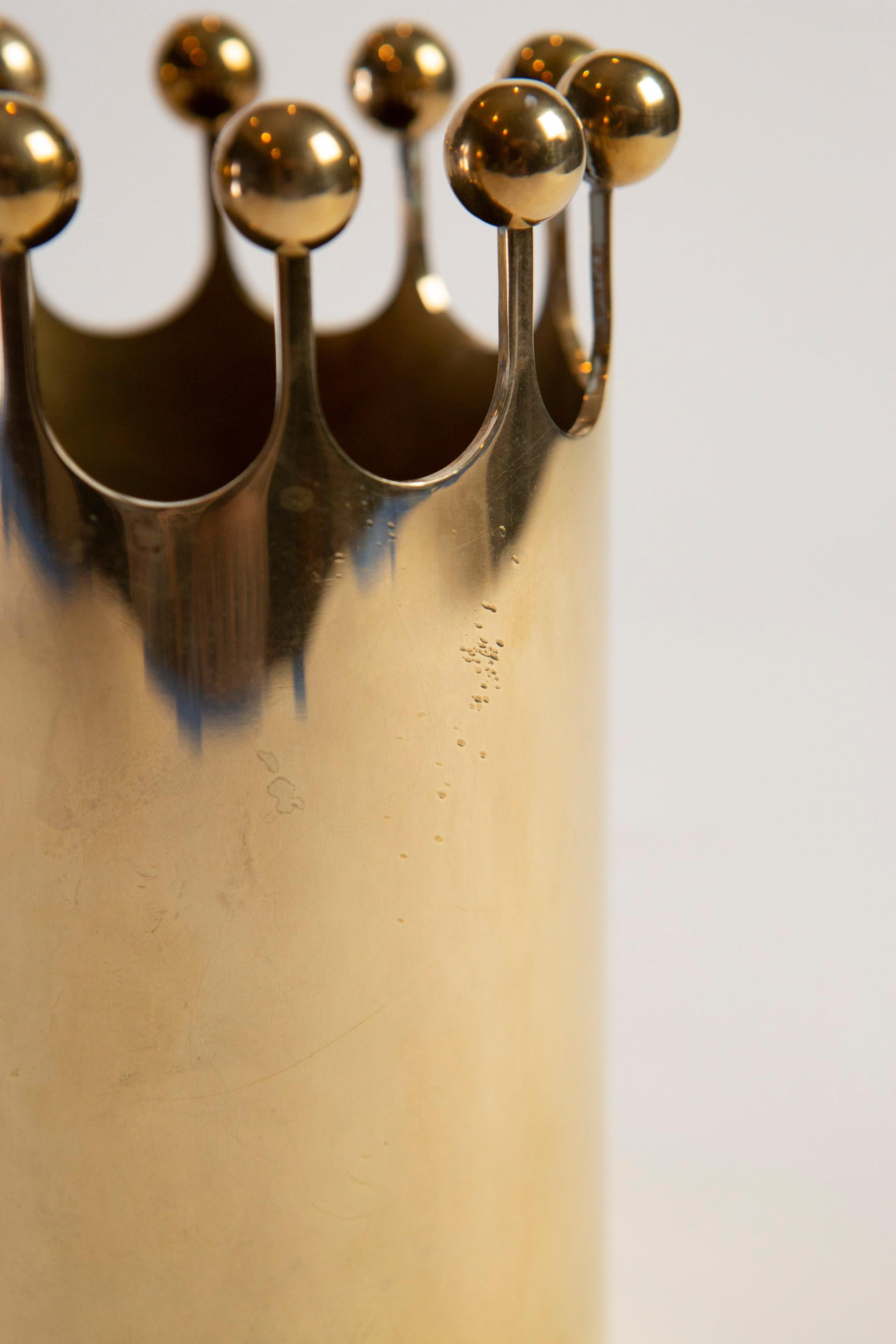 Pierre Forsell Solid Brass Vase, 