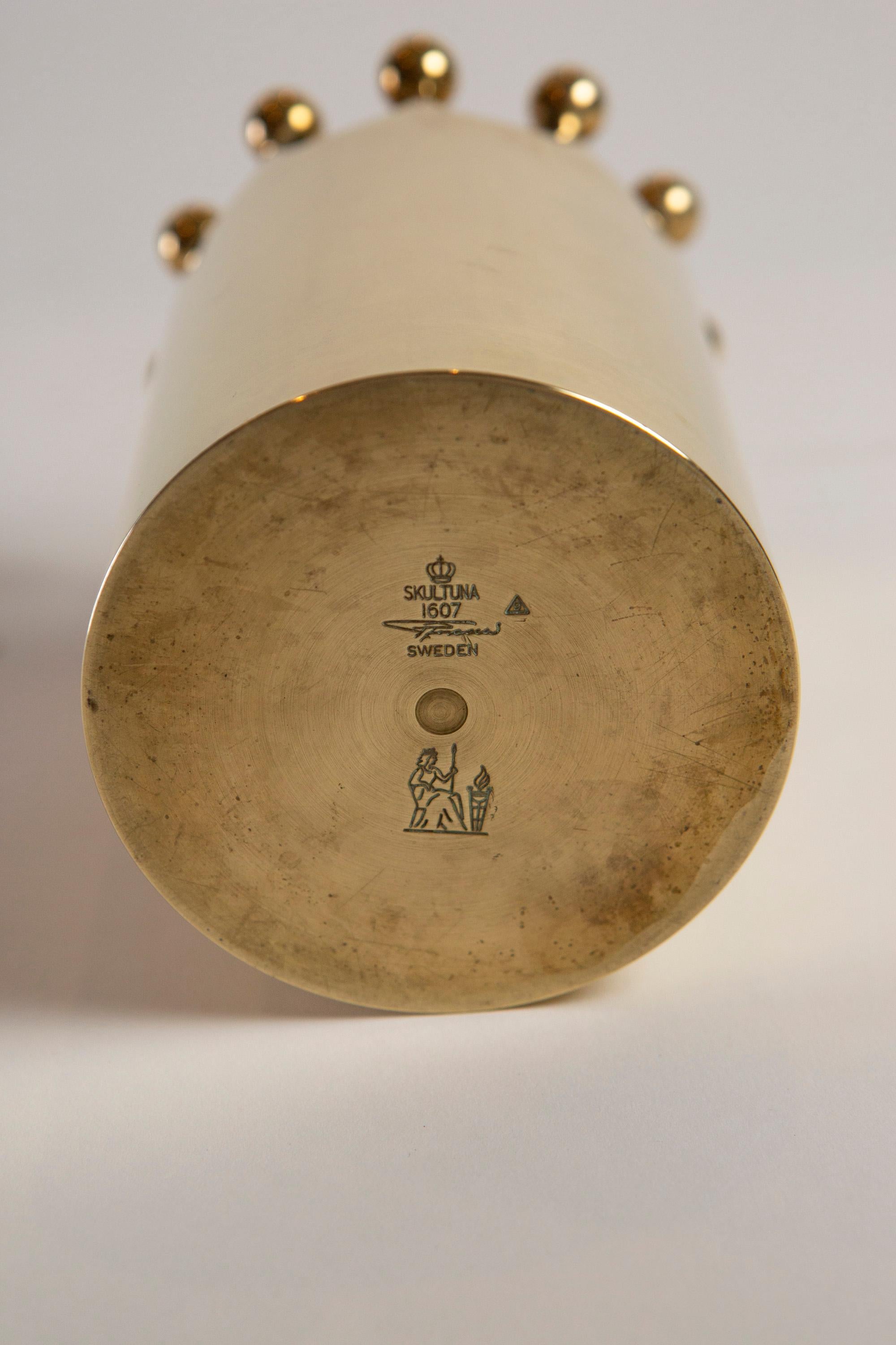 Pierre Forsell Solid Brass Vase, 