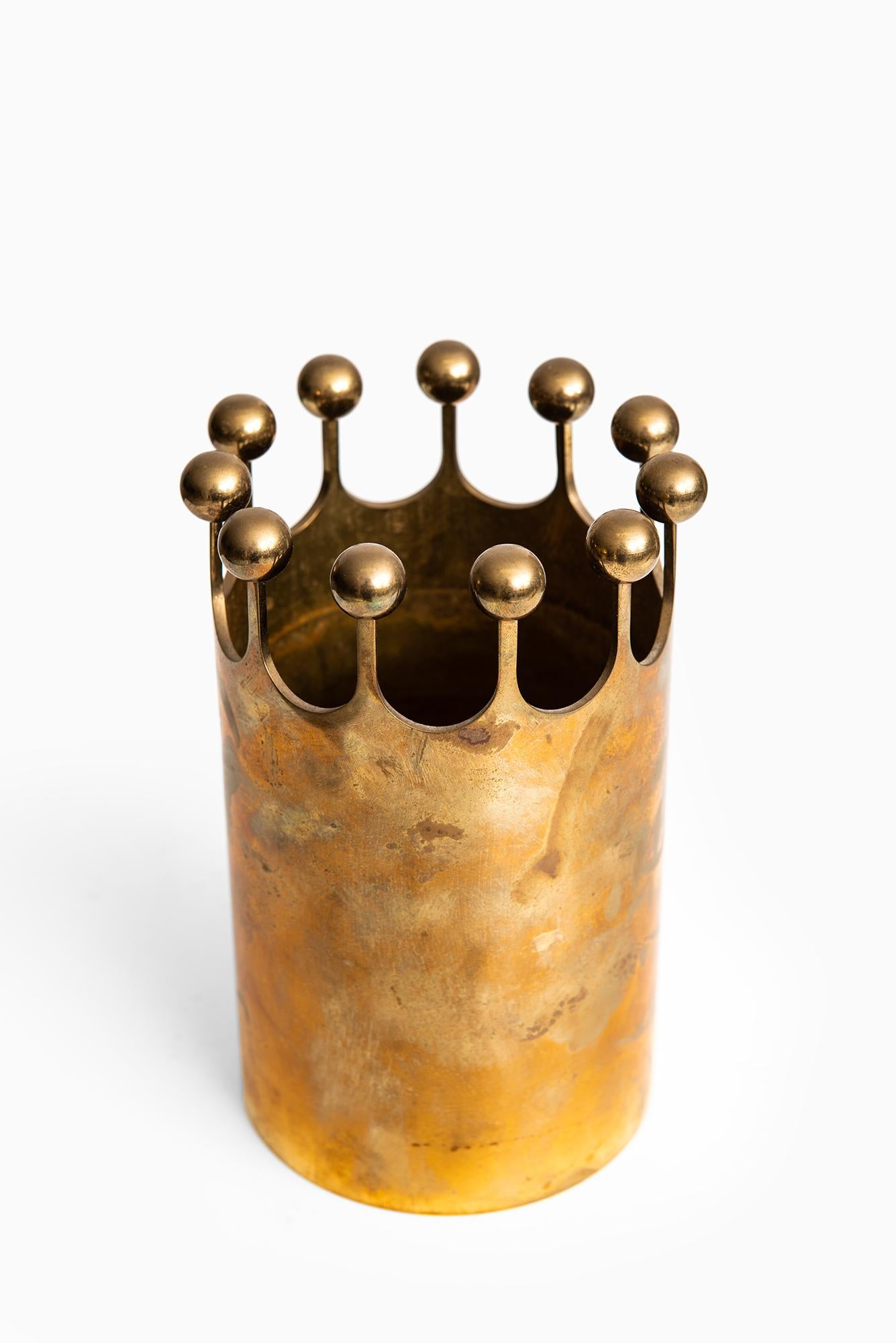 Rare brass vase designed by Pierre Forsell. Produced by Skultuna in Sweden.