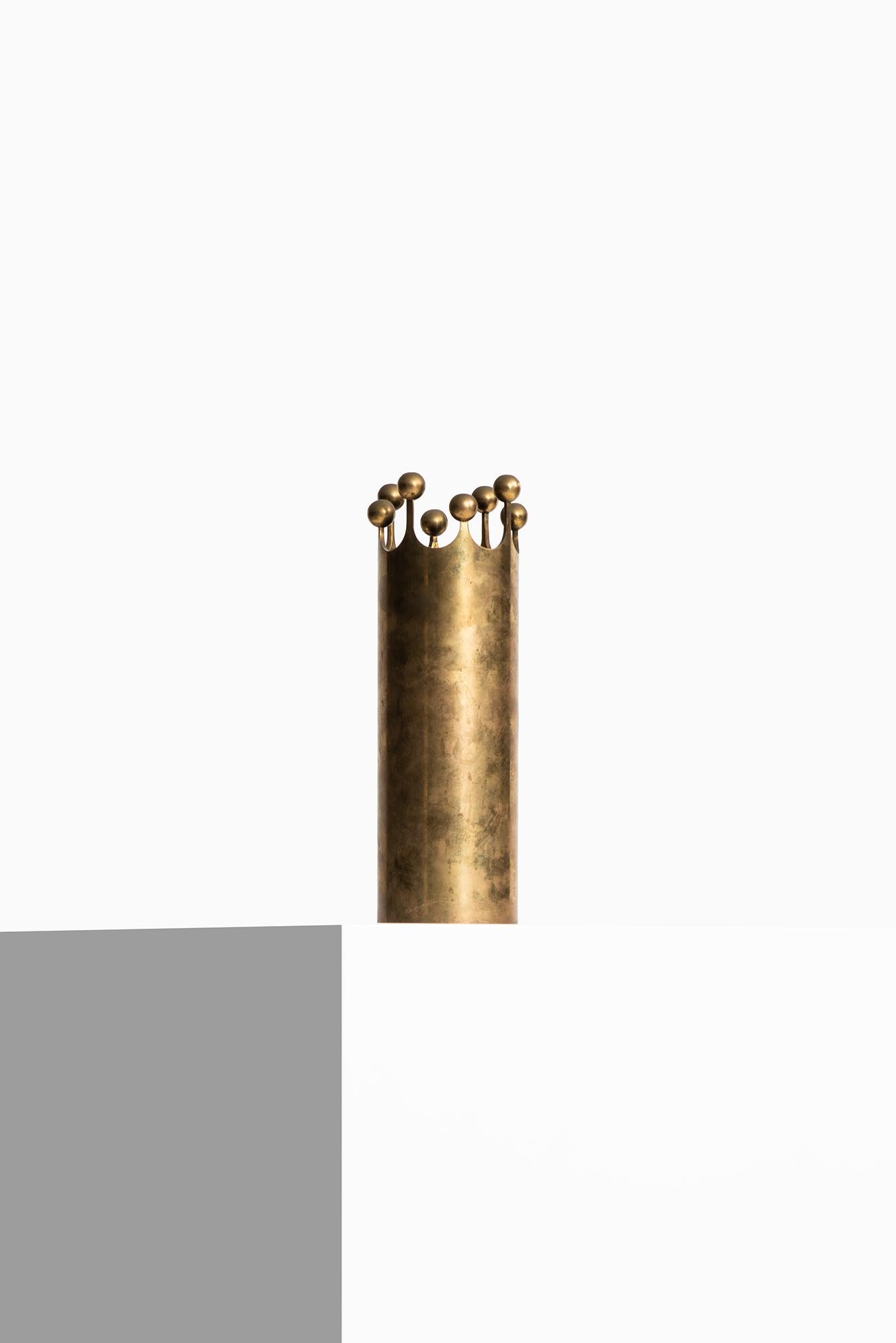 Rare brass vase designed by Pierre Forsell. Produced by Skultuna in Sweden.