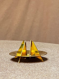 Pierre Forssell Brass Candleholders Made by hand in Skultuna Sweden. Brancusi