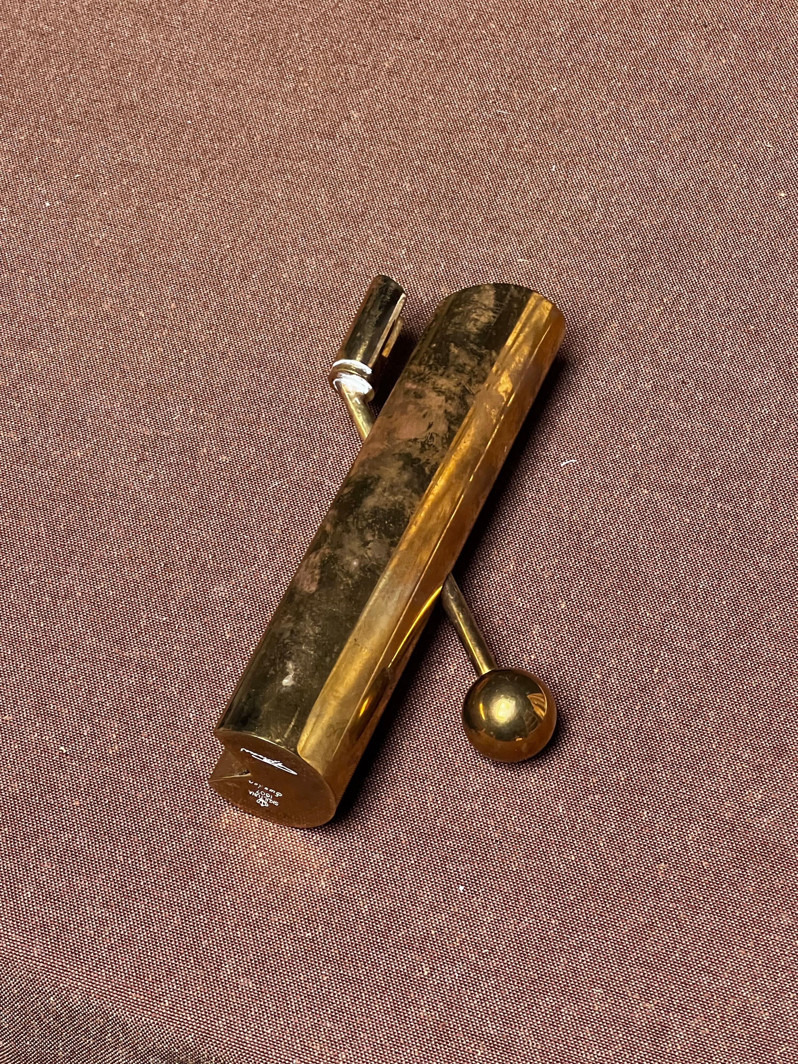 Pierre Forssell Brass Candleholders Made by hand in Skultuna Sweden. Brancusi In Good Condition For Sale In Forest, BE