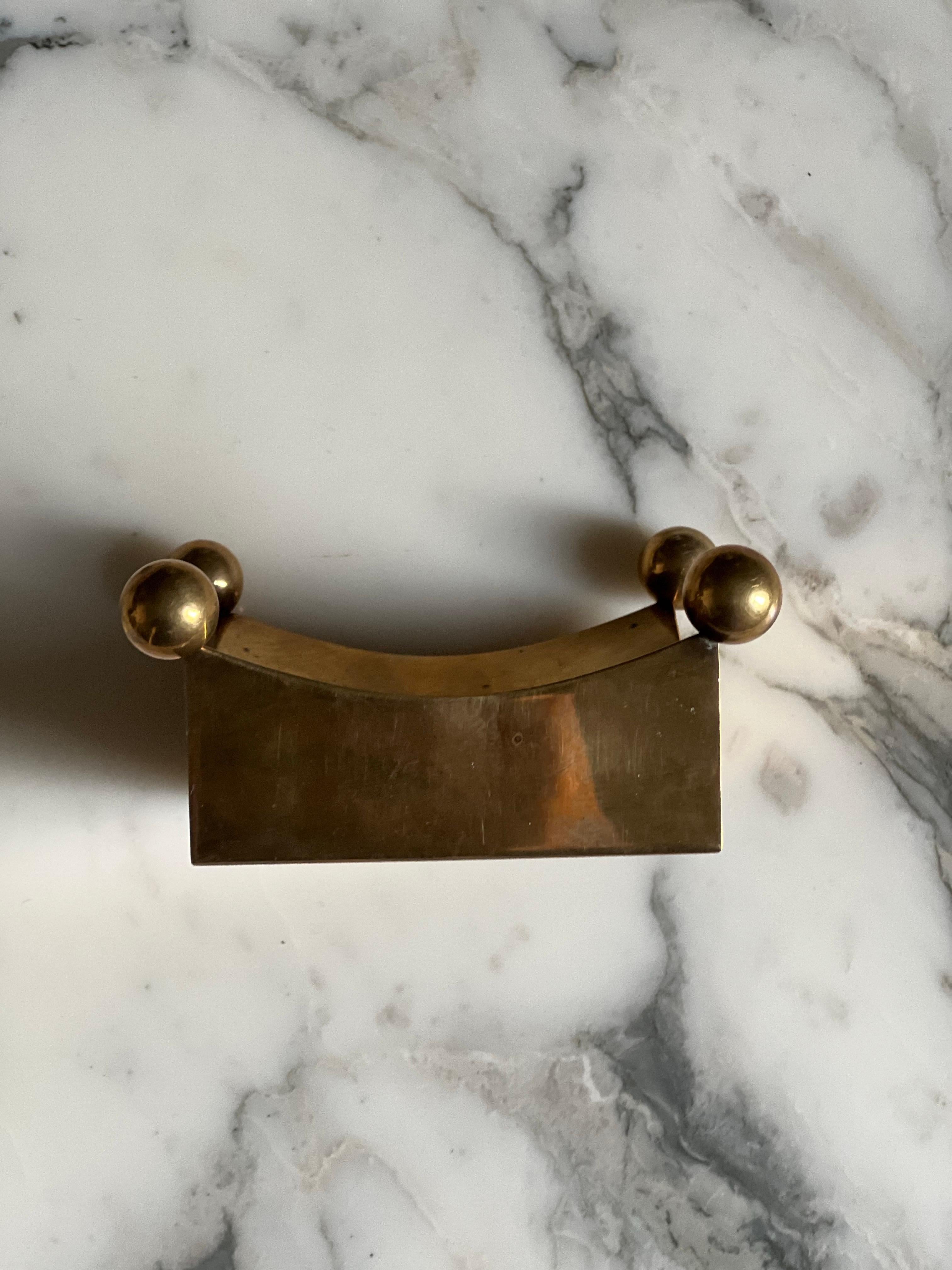 Pierre Forssell Brass Candleholders Made by hand in Skultuna Sweden. Brancusi In Good Condition For Sale In Forest, BE