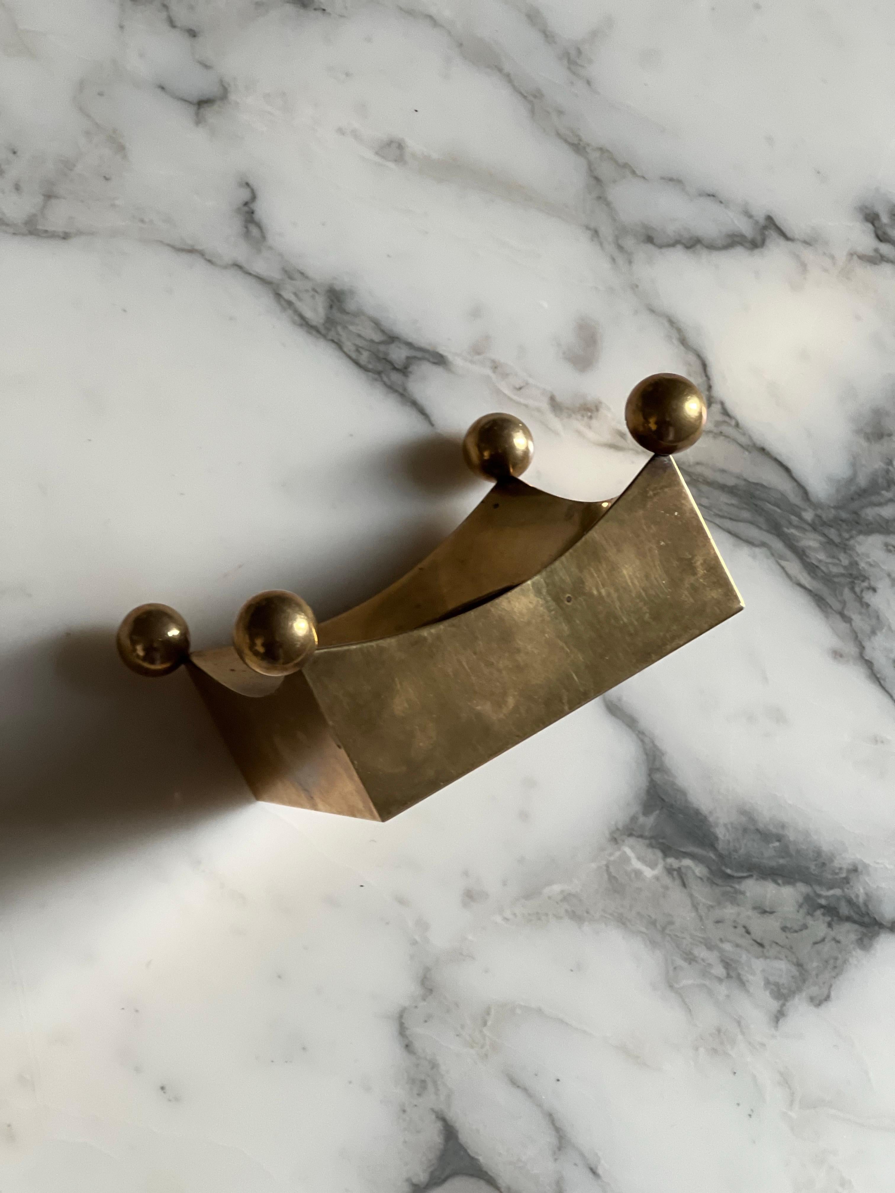 Late 20th Century Pierre Forssell Brass Candleholders Made by hand in Skultuna Sweden. Brancusi For Sale