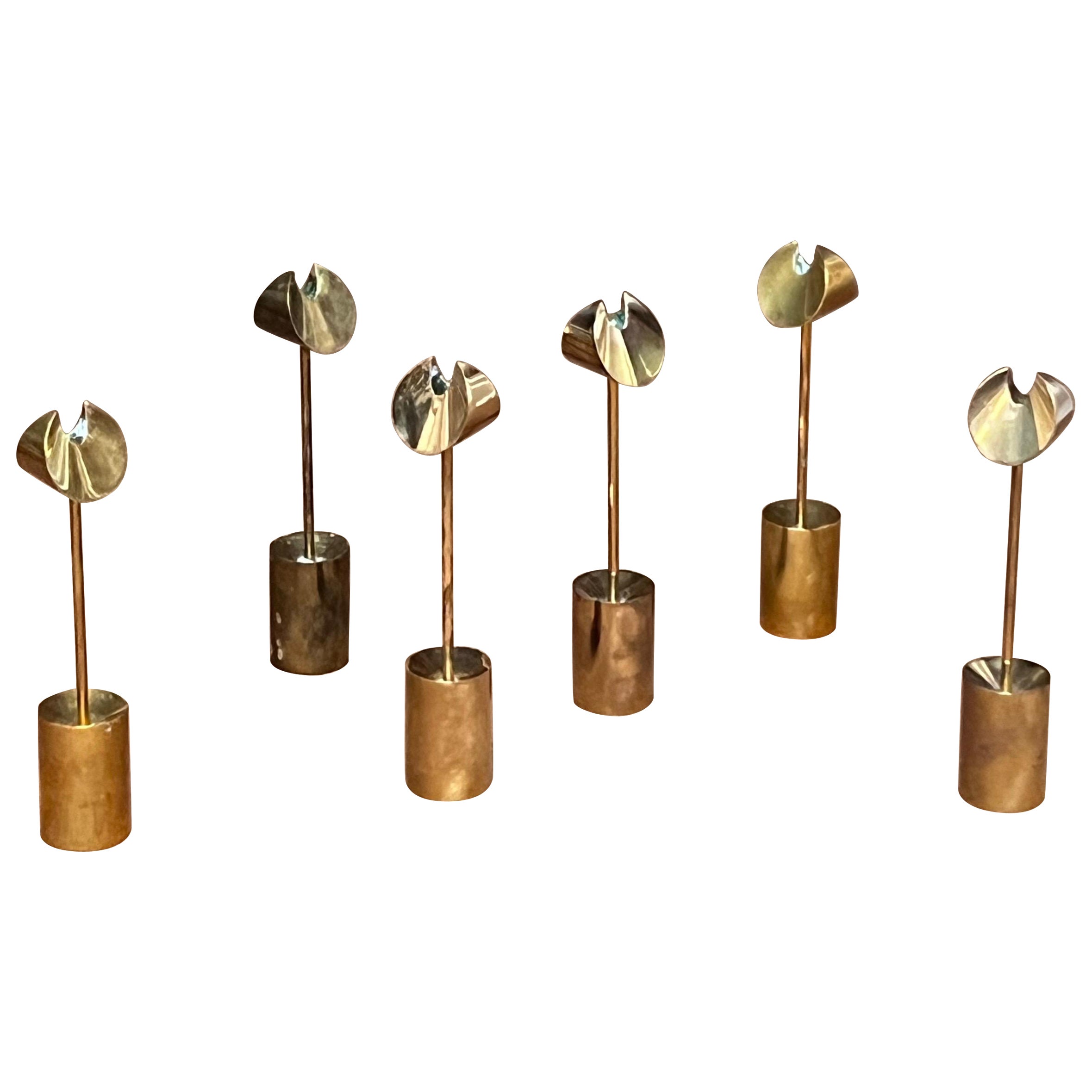 Pierre Forssell Brass Candleholders Made by hand in Skultuna Sweden. Brancusi