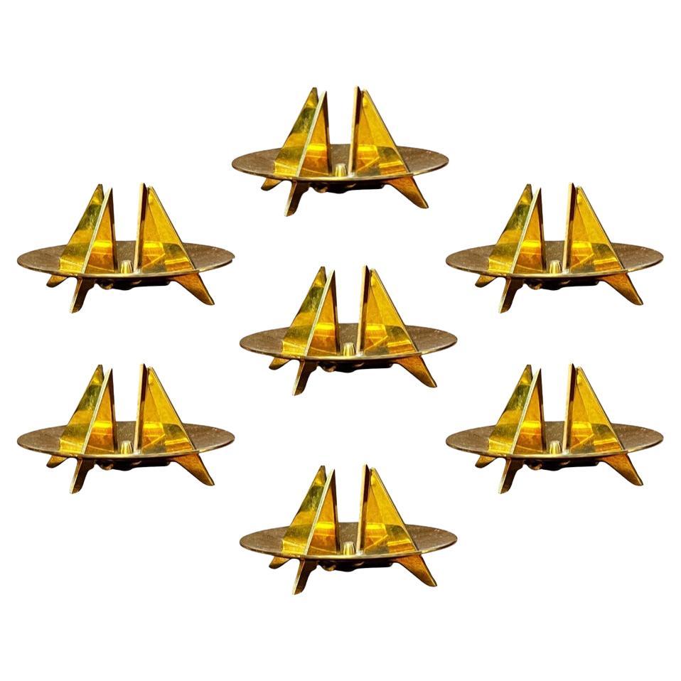 Pierre Forssell Brass Candleholders Made by hand in Skultuna Sweden. Brancusi