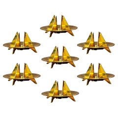 Pierre Forssell Brass Candleholders Made by hand in Skultuna Sweden. Brancusi