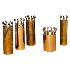 Pierre Forssell Brass crown vases Made by hand in Skultuna Sweden. Brancusi