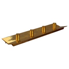 Pierre Forssell Brass Four-Light Candle Holder for Skultuna, Sweden, 1960s