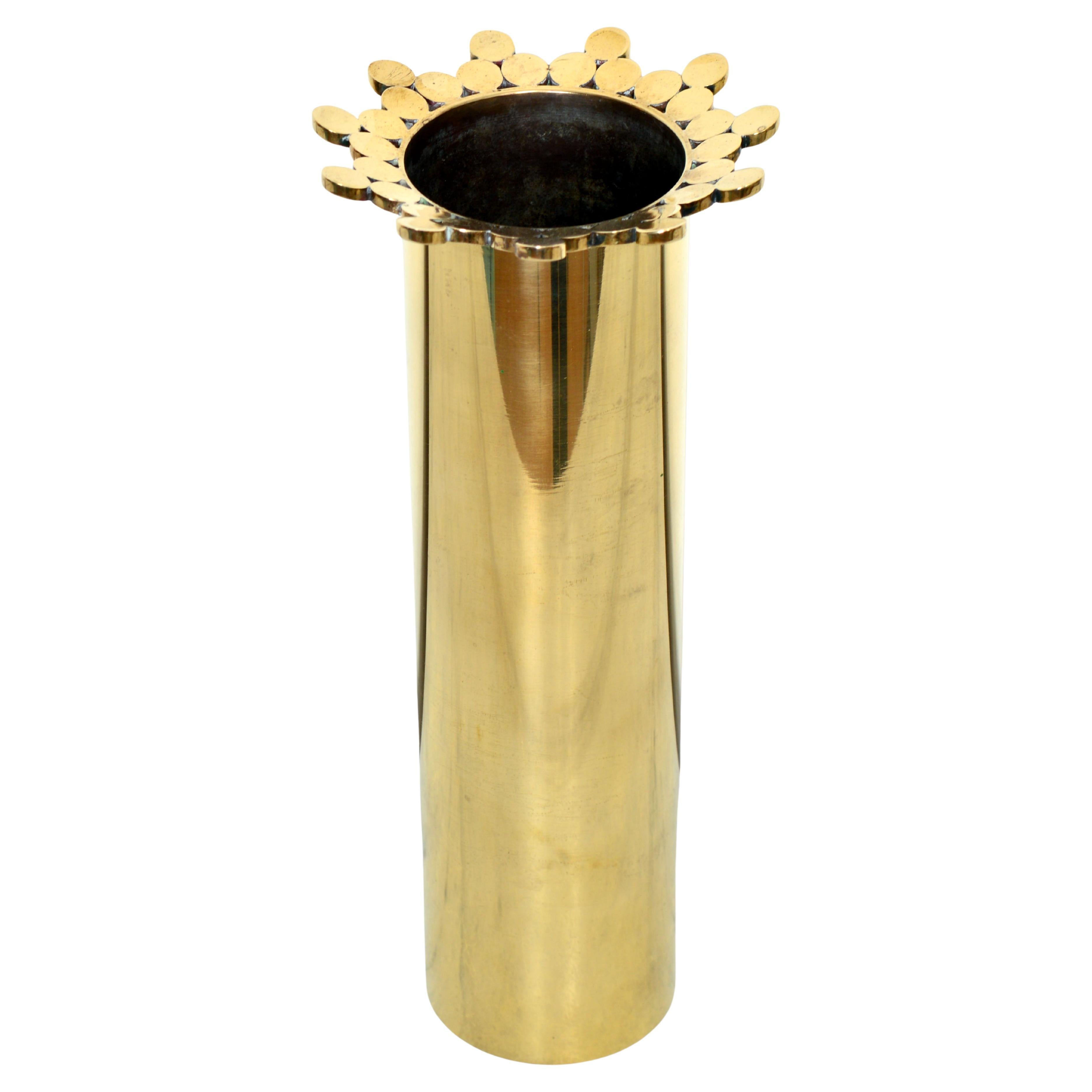 Pierre Forssell Brass Vase Produced by hand in Skultuna Sweden im Angebot