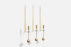 Pierre Forssell, Candle Sconces, Brass, Sweden, 1960s