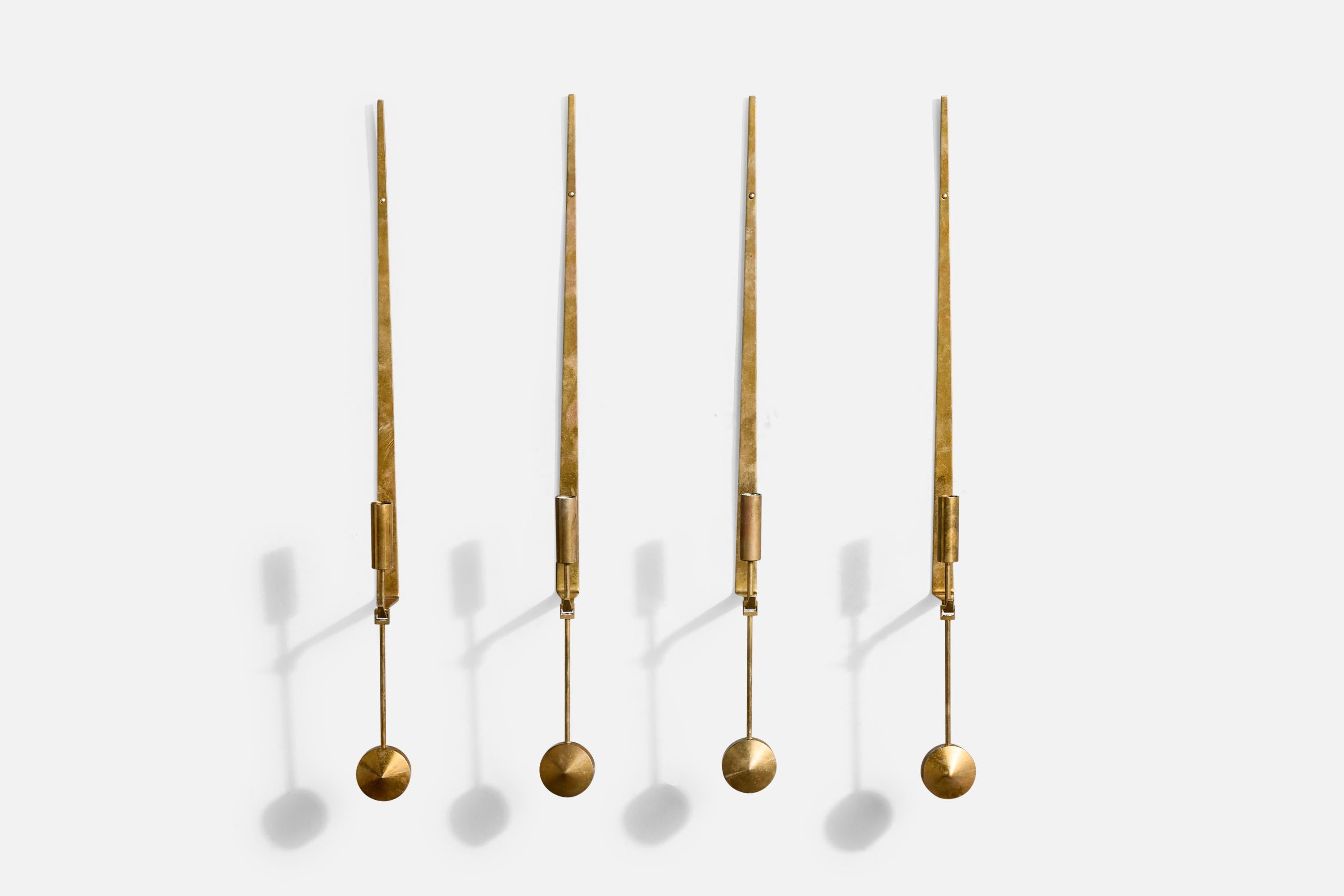 Pierre Forssell, Candelabros, Latón, Suecia, Años 60 Moderno de mediados de siglo en venta
