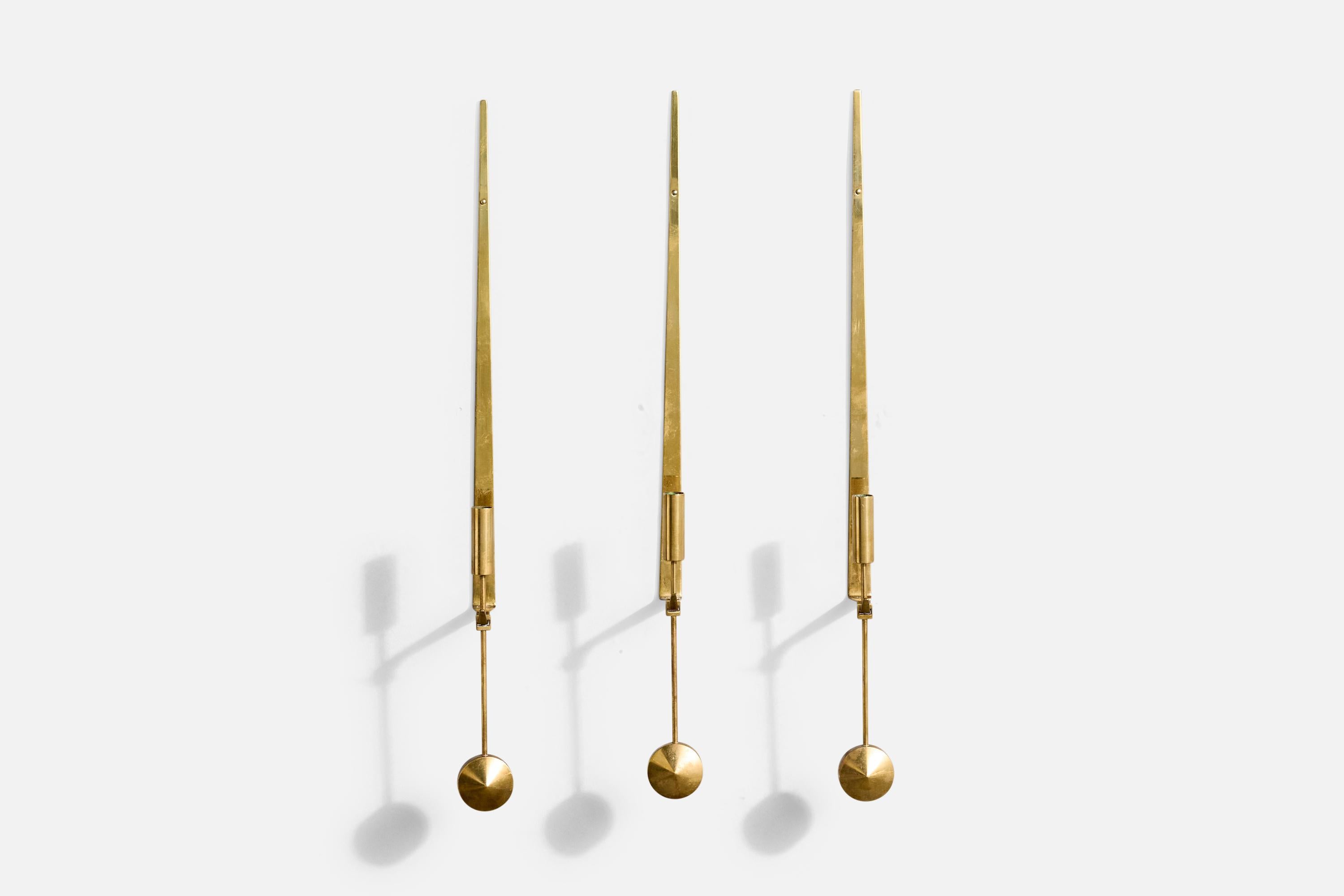 Pierre Forssell, Candelabros, Latón, Suecia, Años 60 Moderno de mediados de siglo en venta