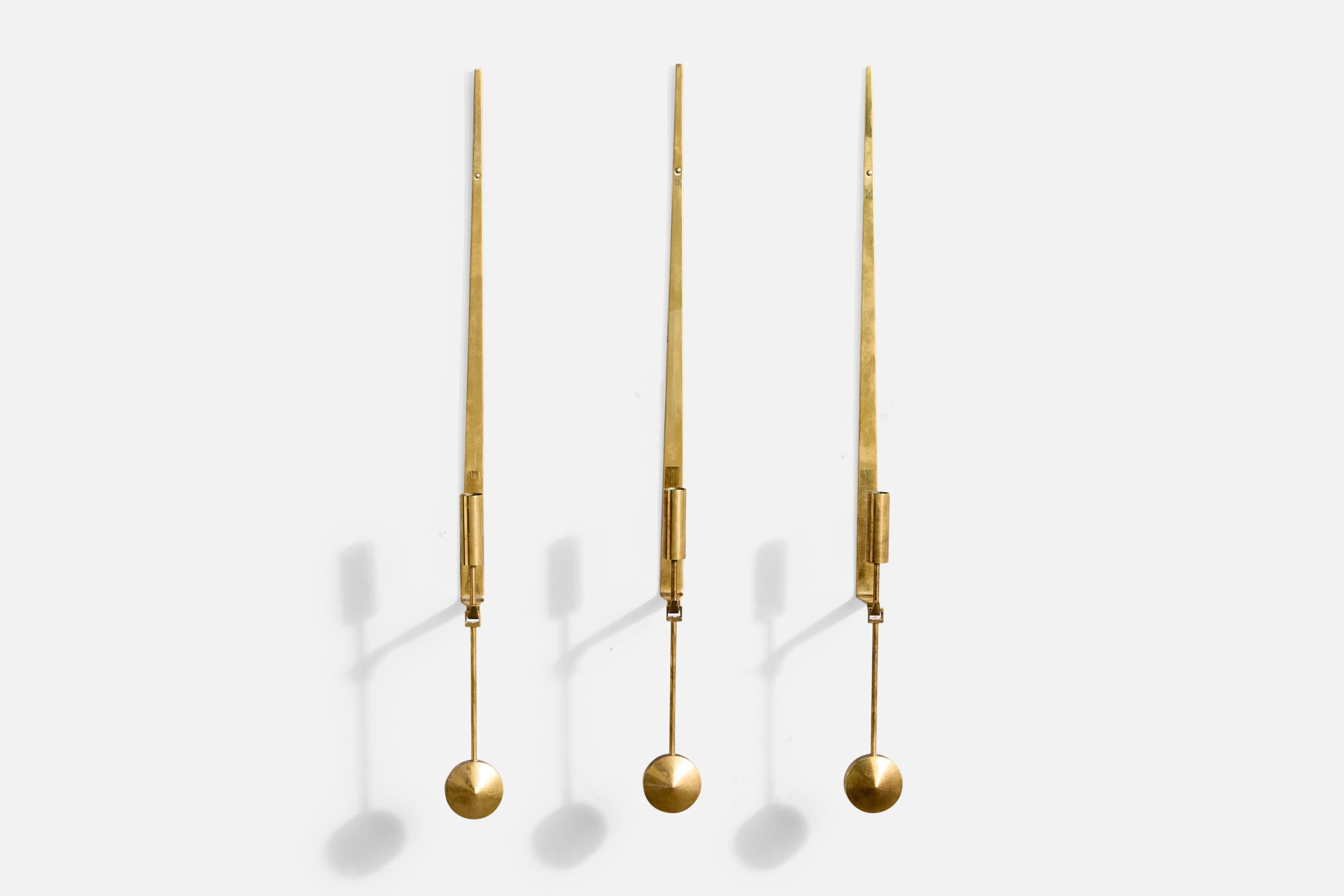 Pierre Forssell, Candelabros, Latón, Suecia, Años 60 Moderno de mediados de siglo en venta