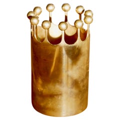 Pierre Forssell Important Crown Brass Vase for Skultuna circa 1970, Forsell