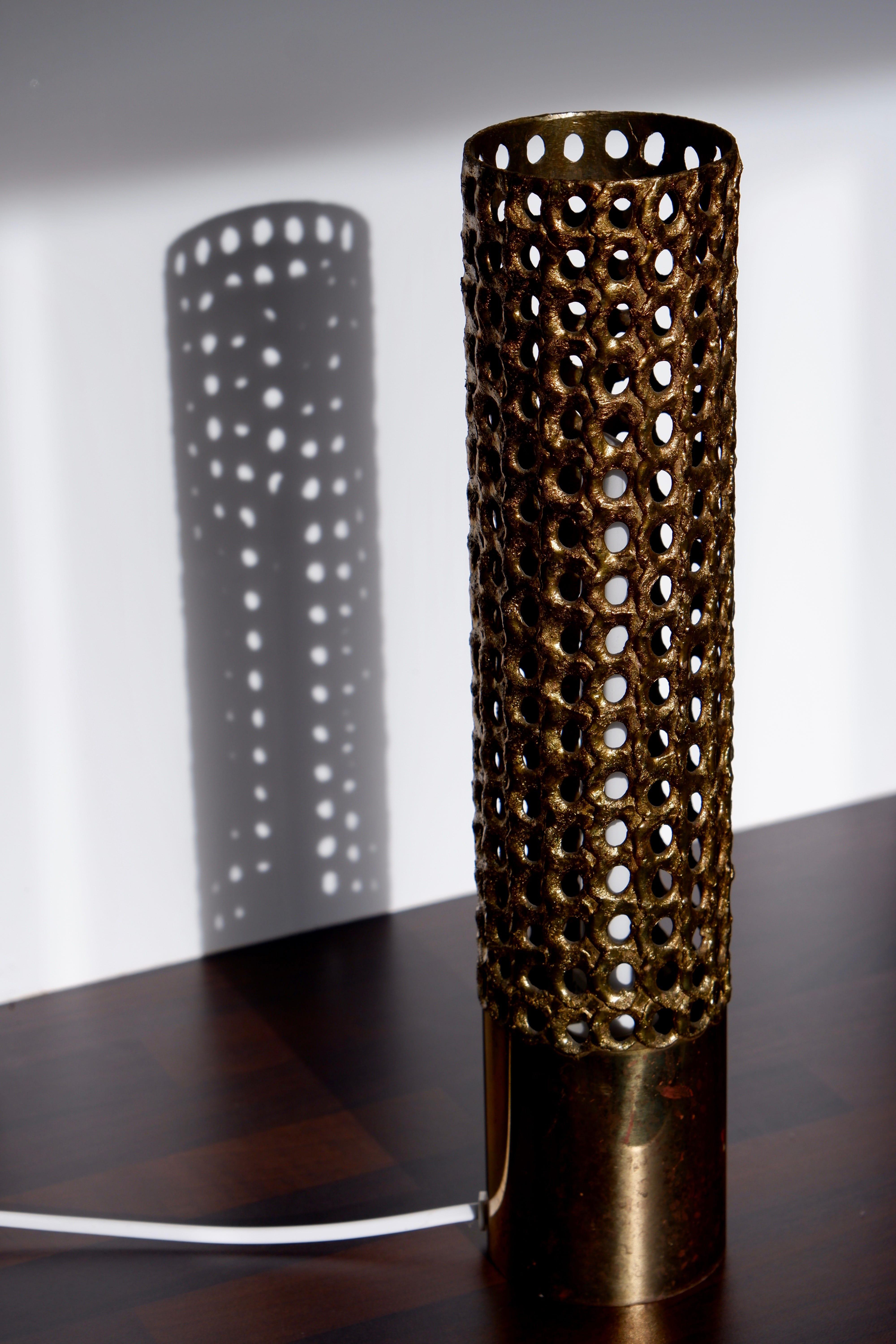 Late 20th Century Pierre Forssell Important Table Lamp for Skultuna, Solid Brass 1970, Forsell For Sale