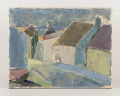 Pierre Forssell, listed Swedish designer and painter. Oil on canvas. Houses